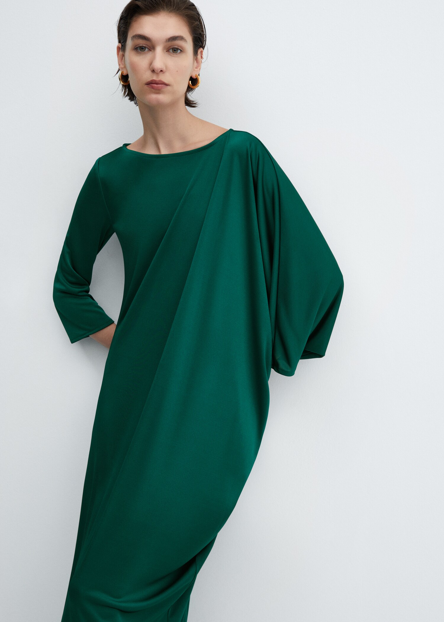 Asymmetric draped gown - Medium plane