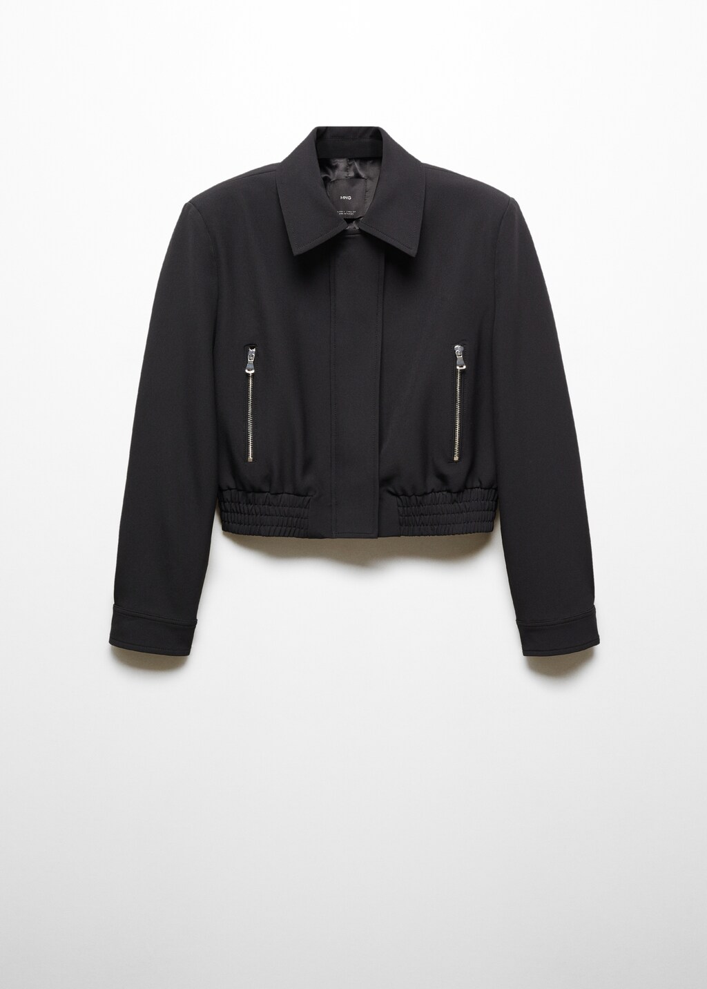 Cropped jacket with shoulder pads - Women | MANGO OUTLET USA Cropped jacket with shoulder pads - Women | MANGO OUTLET USA