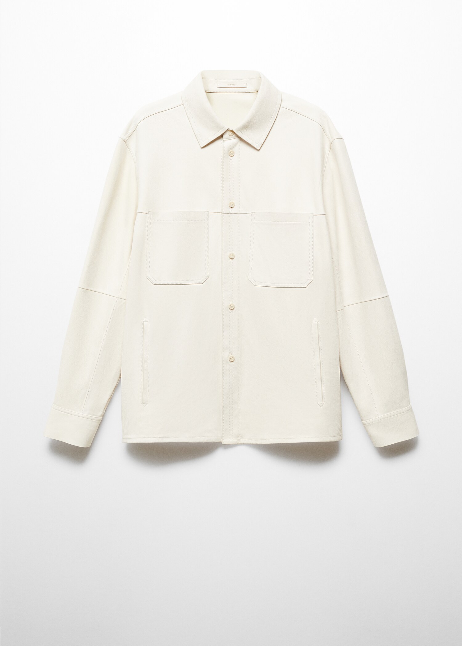 100% leather overshirt with pockets - Article without model