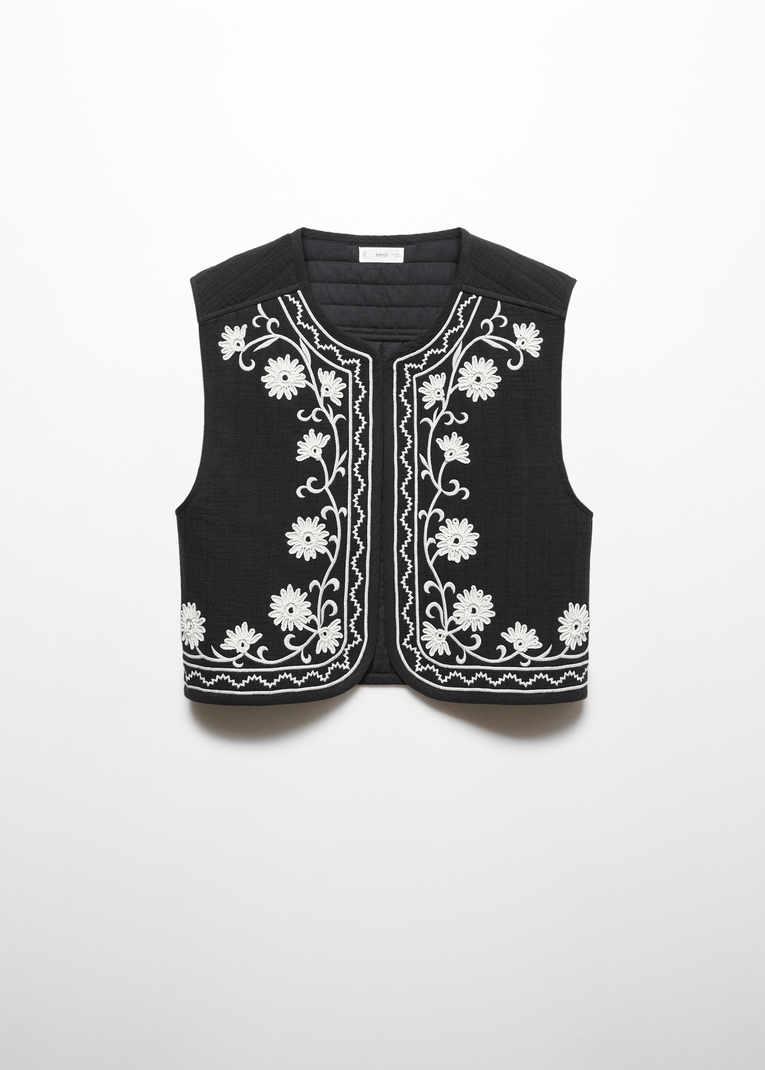 Embroidered cotton gilet - Article without model