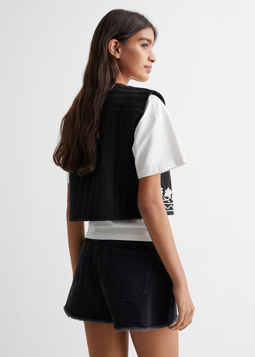 Embroidered cotton gilet - Teen Girl | MANGO OUTLET USA