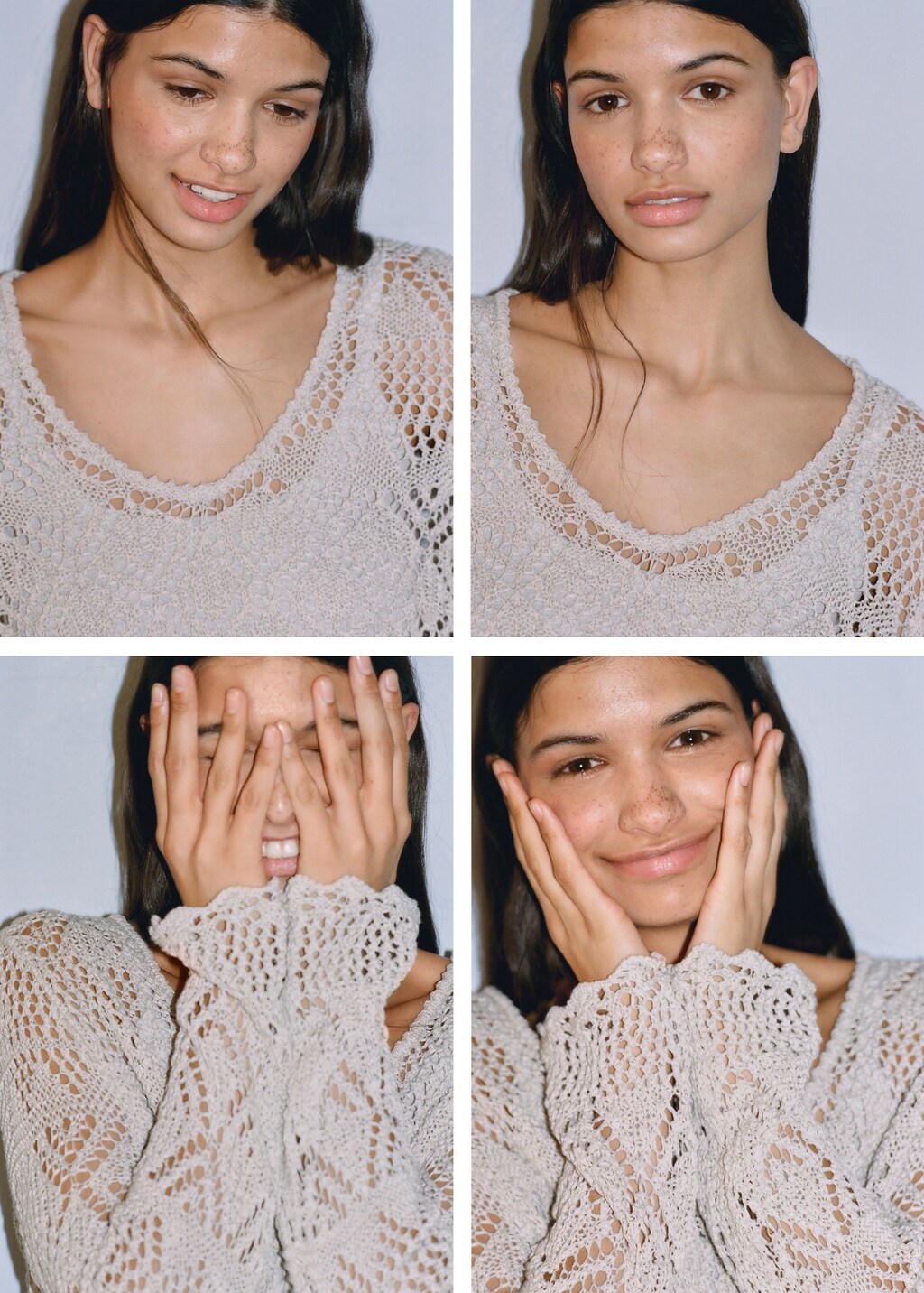 Knit sweater with lace pattern - Teen Girl | MANGO OUTLET USA