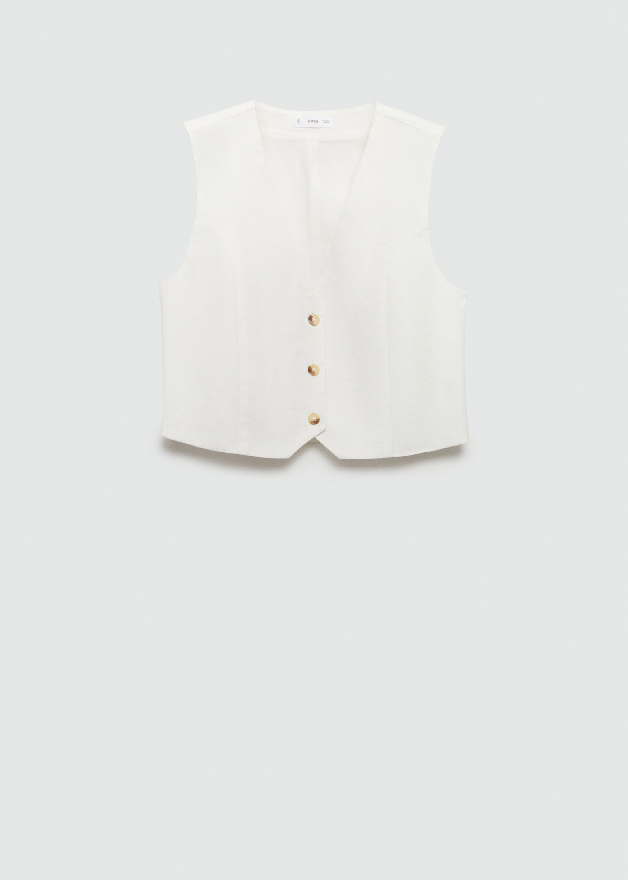 Chaleco lino botones - Artículo sin modelo, Blanco roto. Ref: 67085155-00.