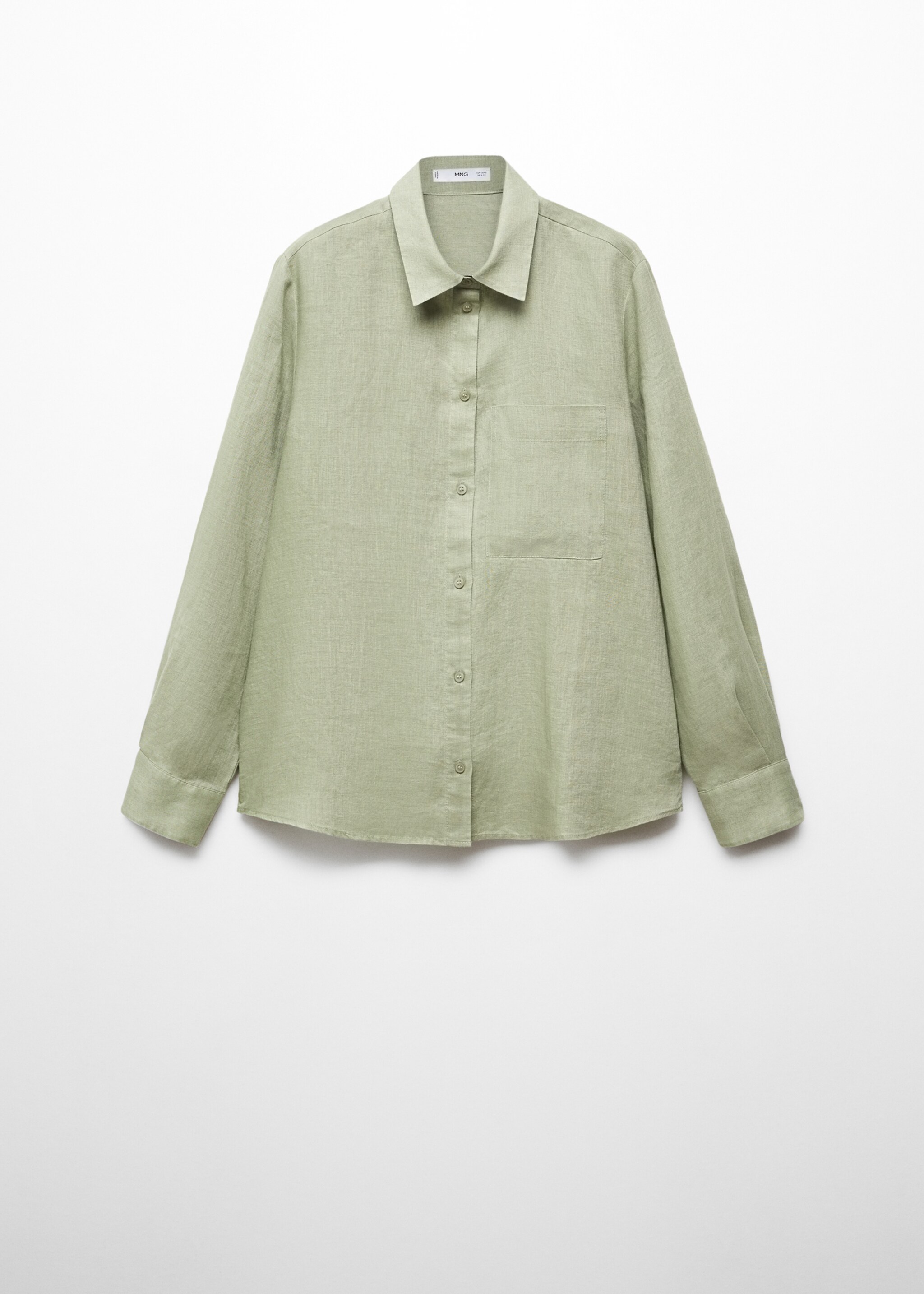 Linen 100% shirt - Article without model, Green. Ref: 67085722-00.