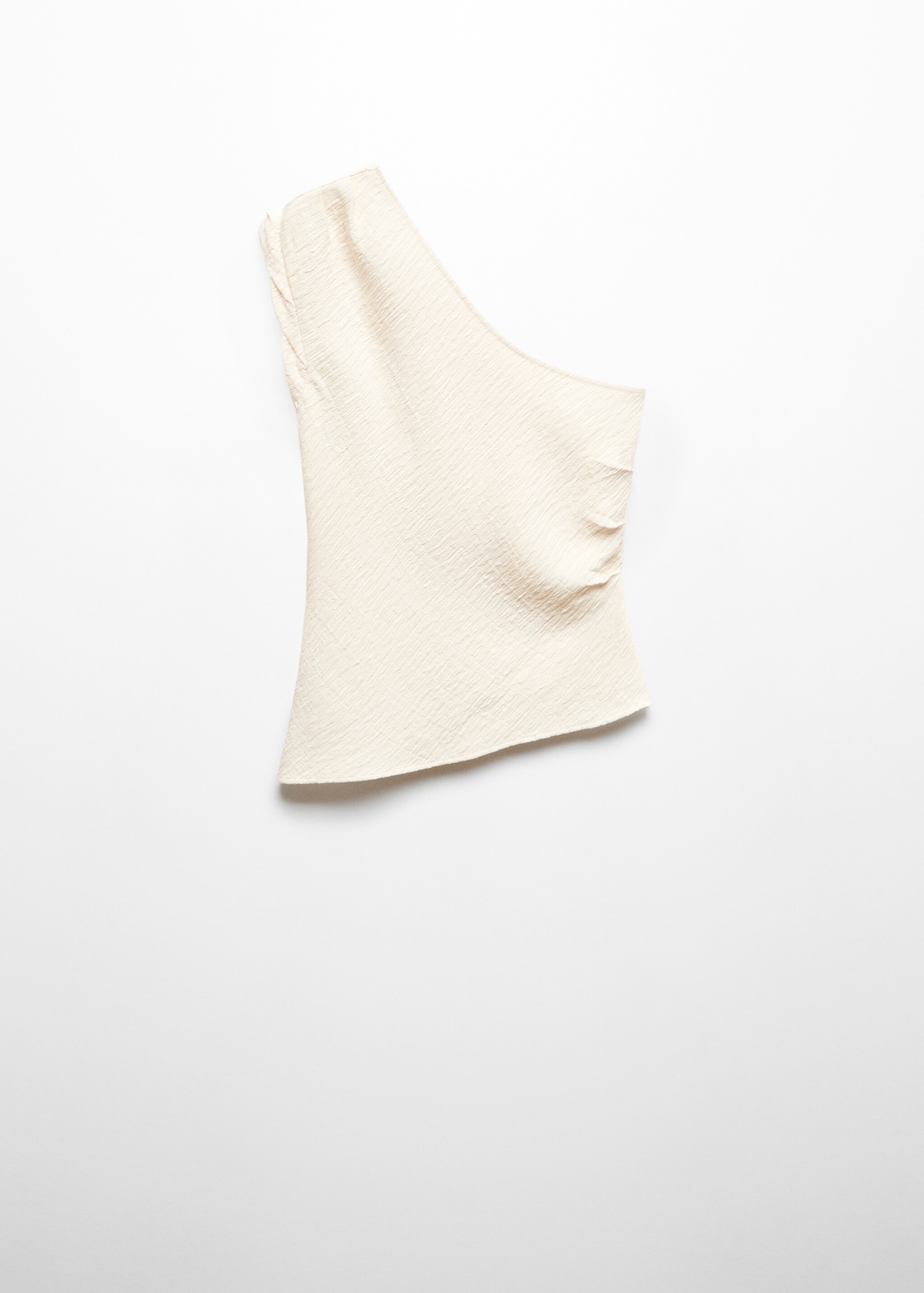 Asymmetrical textured top - Article without model, Off White. Ref: 67085725-00.