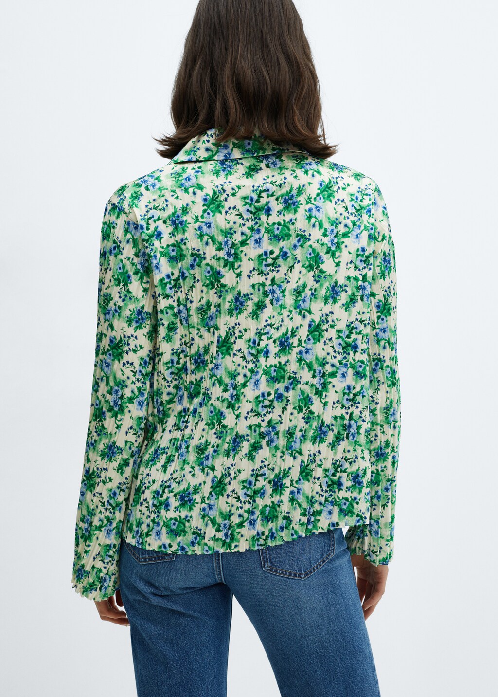 Printed shirred shirt - Women | MANGO OUTLET USA