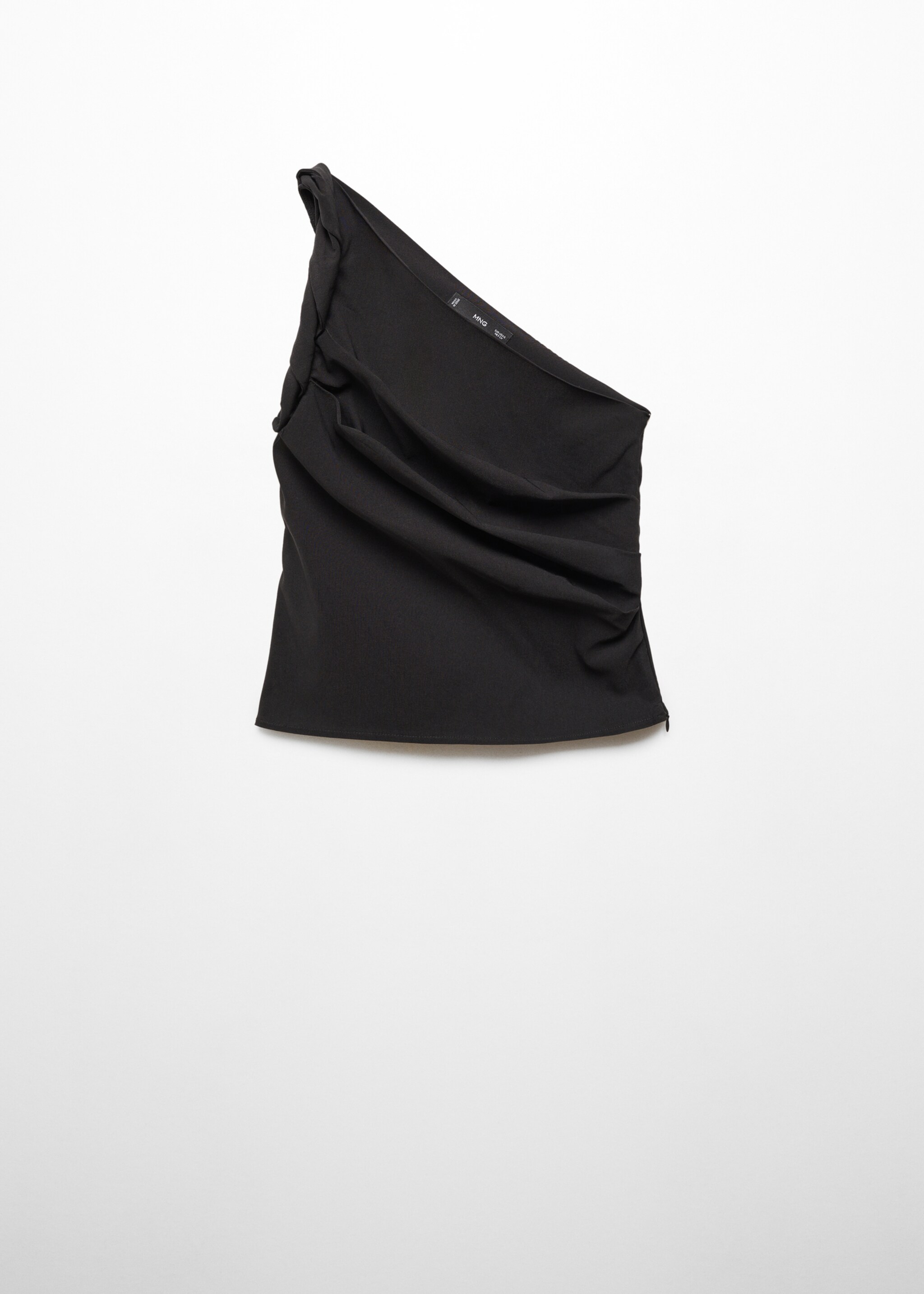 Asymmetric ruched top - Article without model, Black. Ref: 67085739-00.