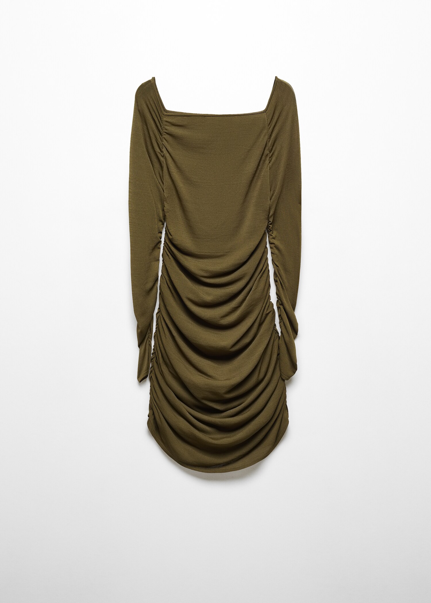 Gathered dress with square neckline - Article without model