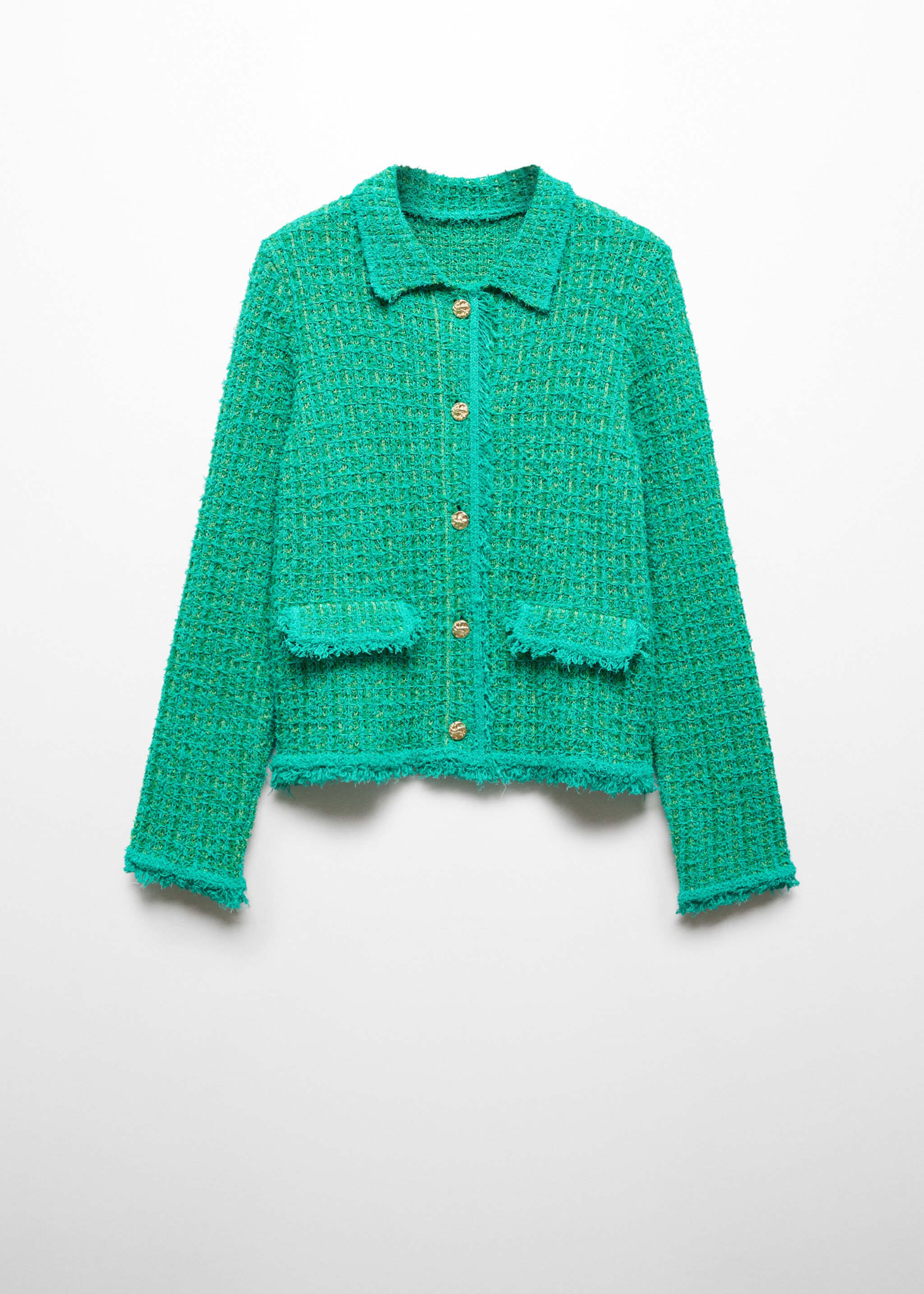 Polo-neck tweed cardigan - Article without model
