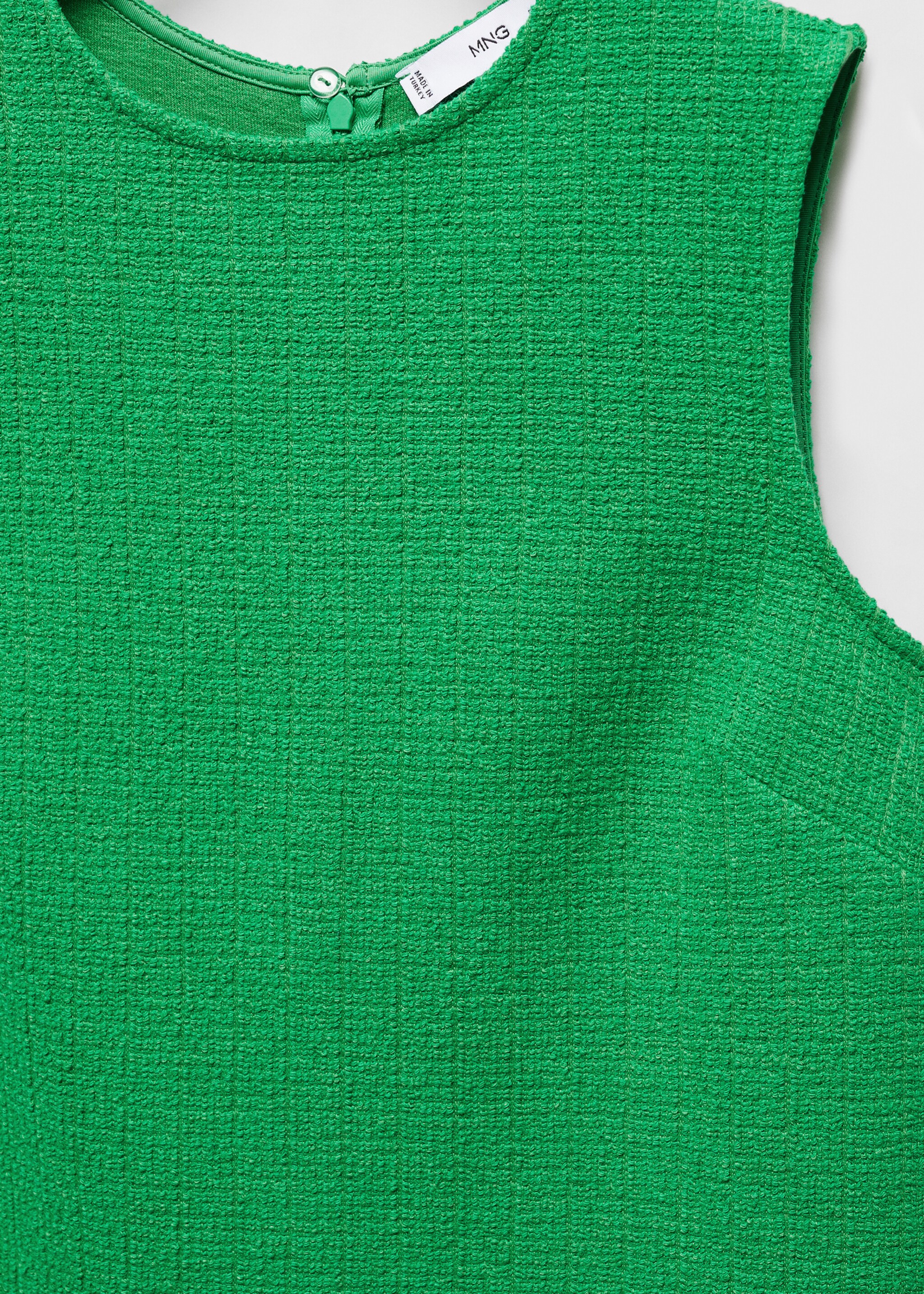 Textured knitted dress - Details of the article 8, Green. Ref: 67085755-00.