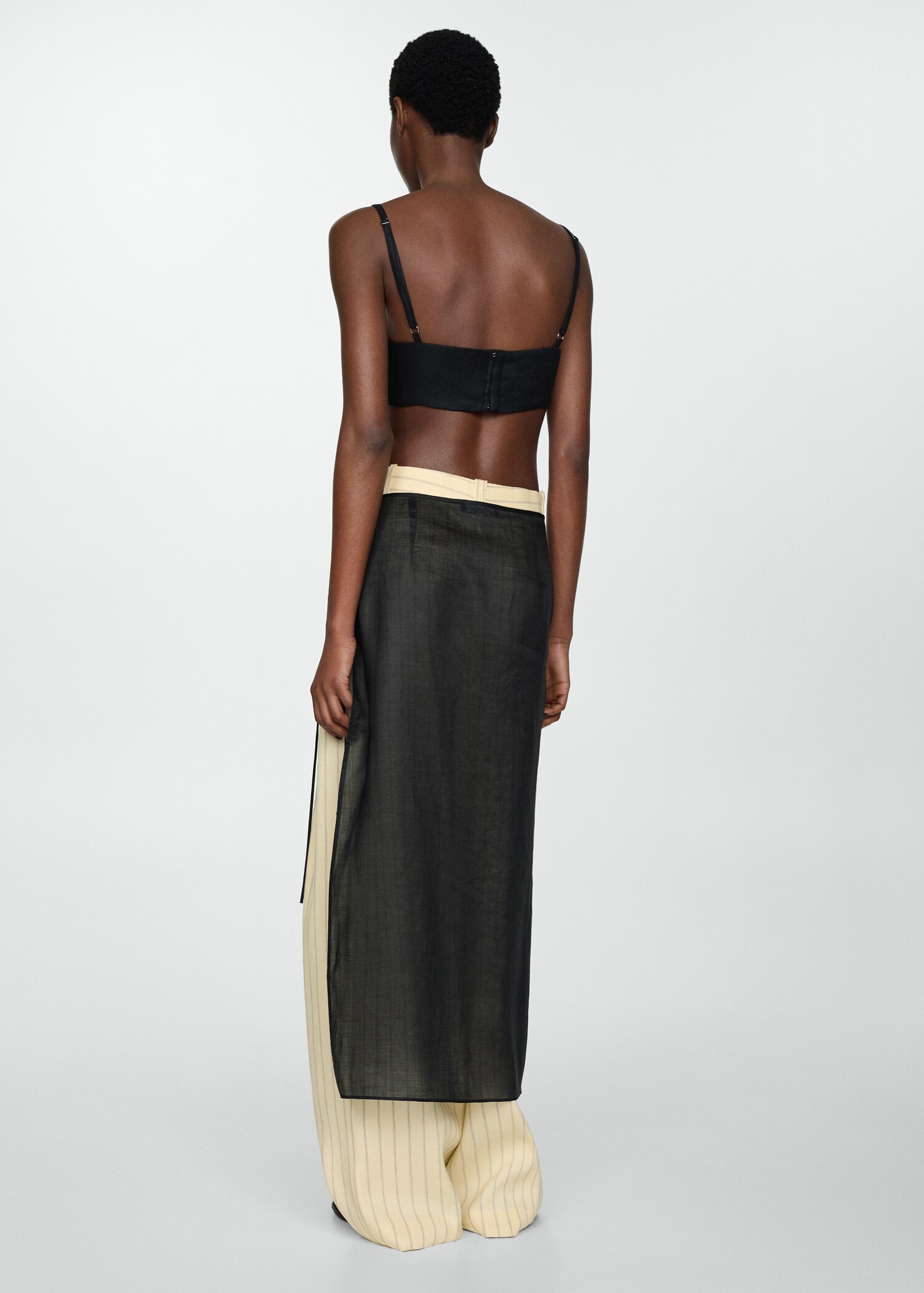 Ramio pareo skirt with slit - Reverse of the article