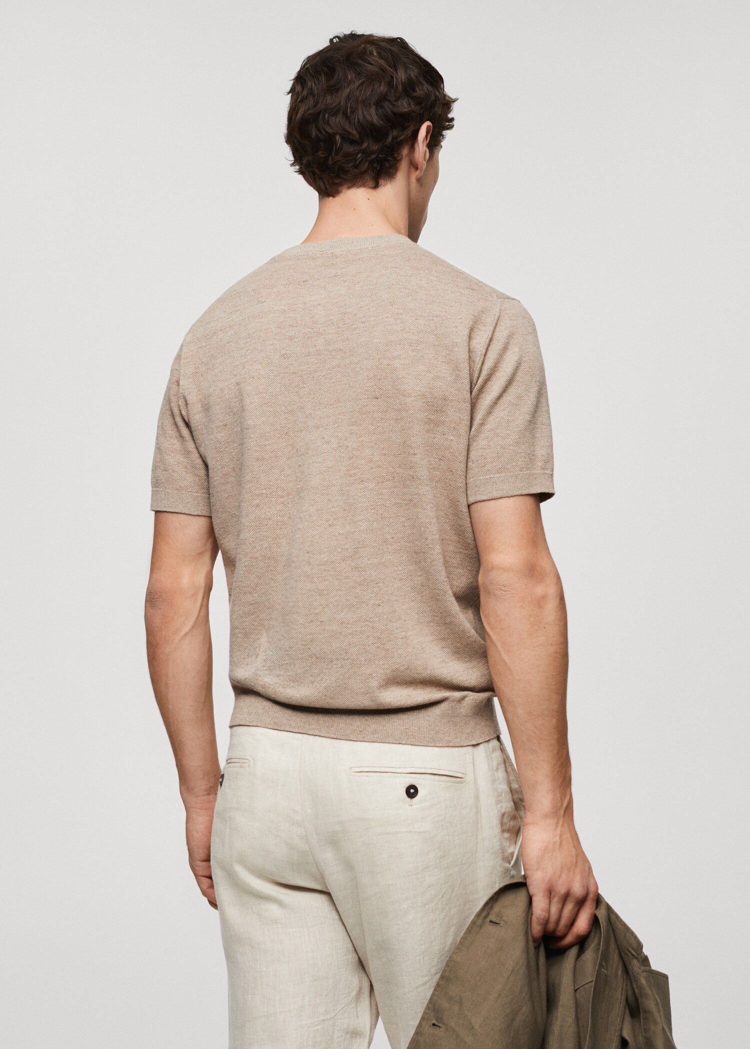 Structured cotton knit t-shirt - Reverse of the article