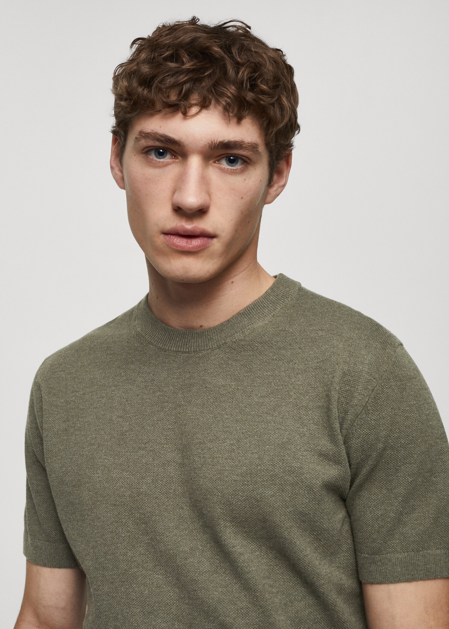 Structured cotton knit t-shirt - Details of the article 1