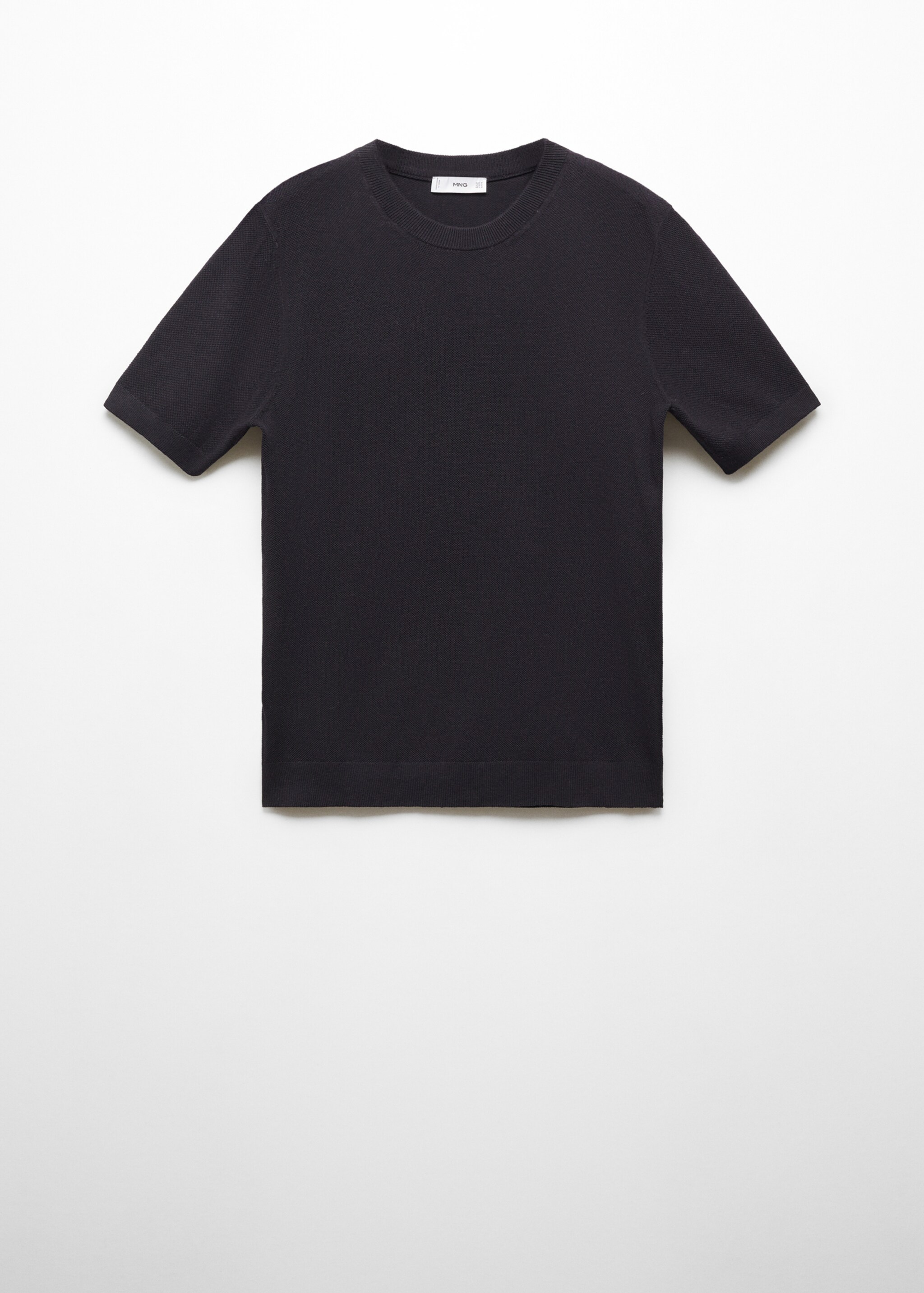 T-shirt de malha de algodão com estrutura - Artigo sem modelo