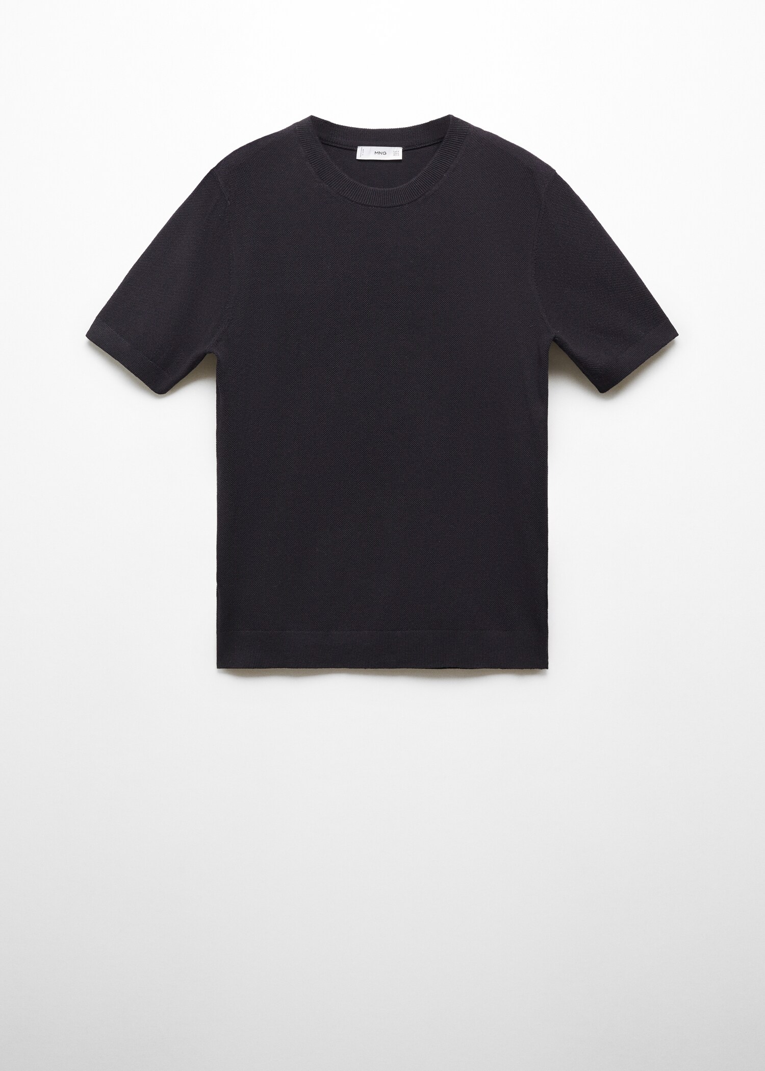 Structured cotton knit t-shirt - Article without model