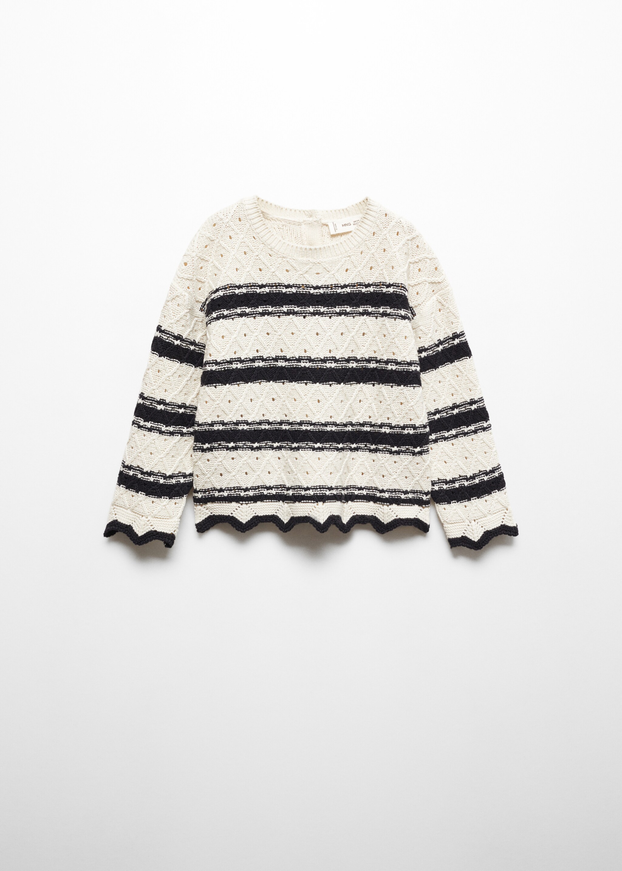 Striped openwork knit sweater - Article without model