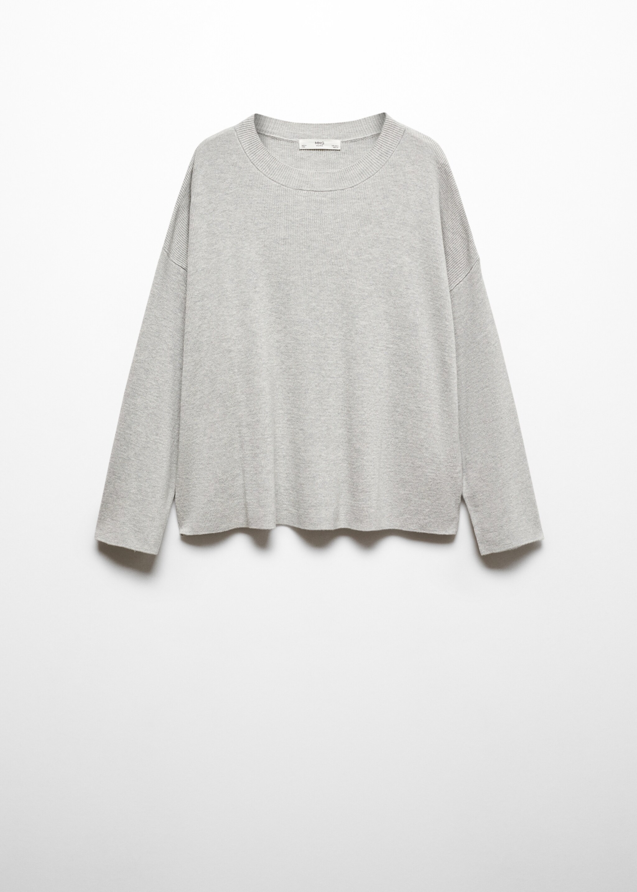 Round-neck knitted sweater - Article without model, Light Heather Grey. Ref: 67085989-00.