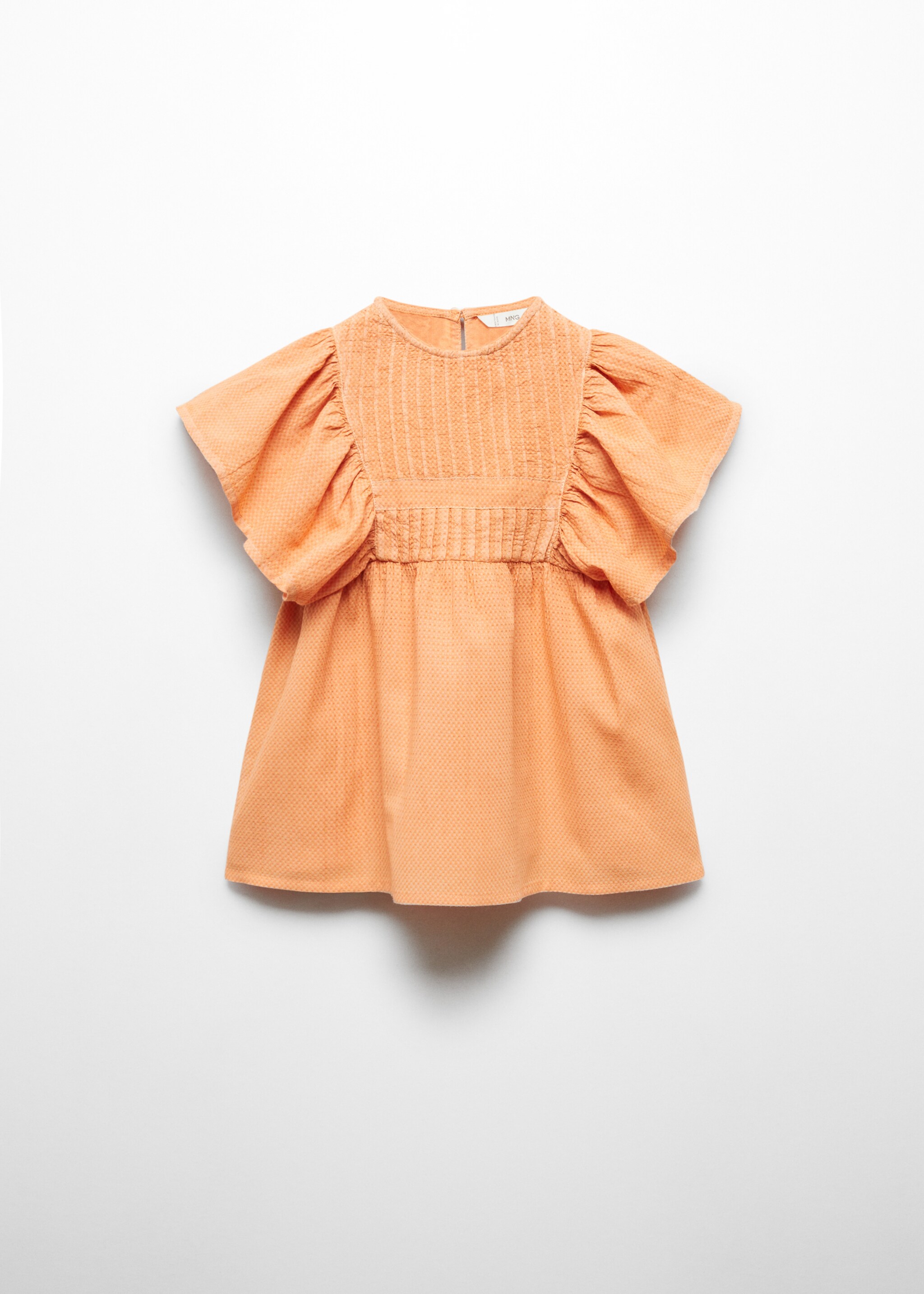 Vestido com folhos tingido com corante natural - Artigo sem modelo