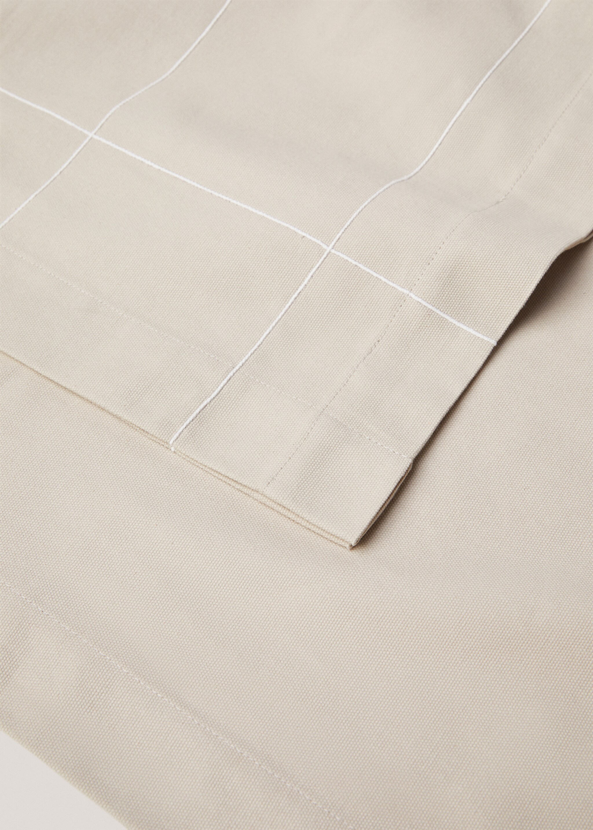 Cotton quilt with embroidered lines - Details of the article 1, Beige. Ref: 67086005-00.