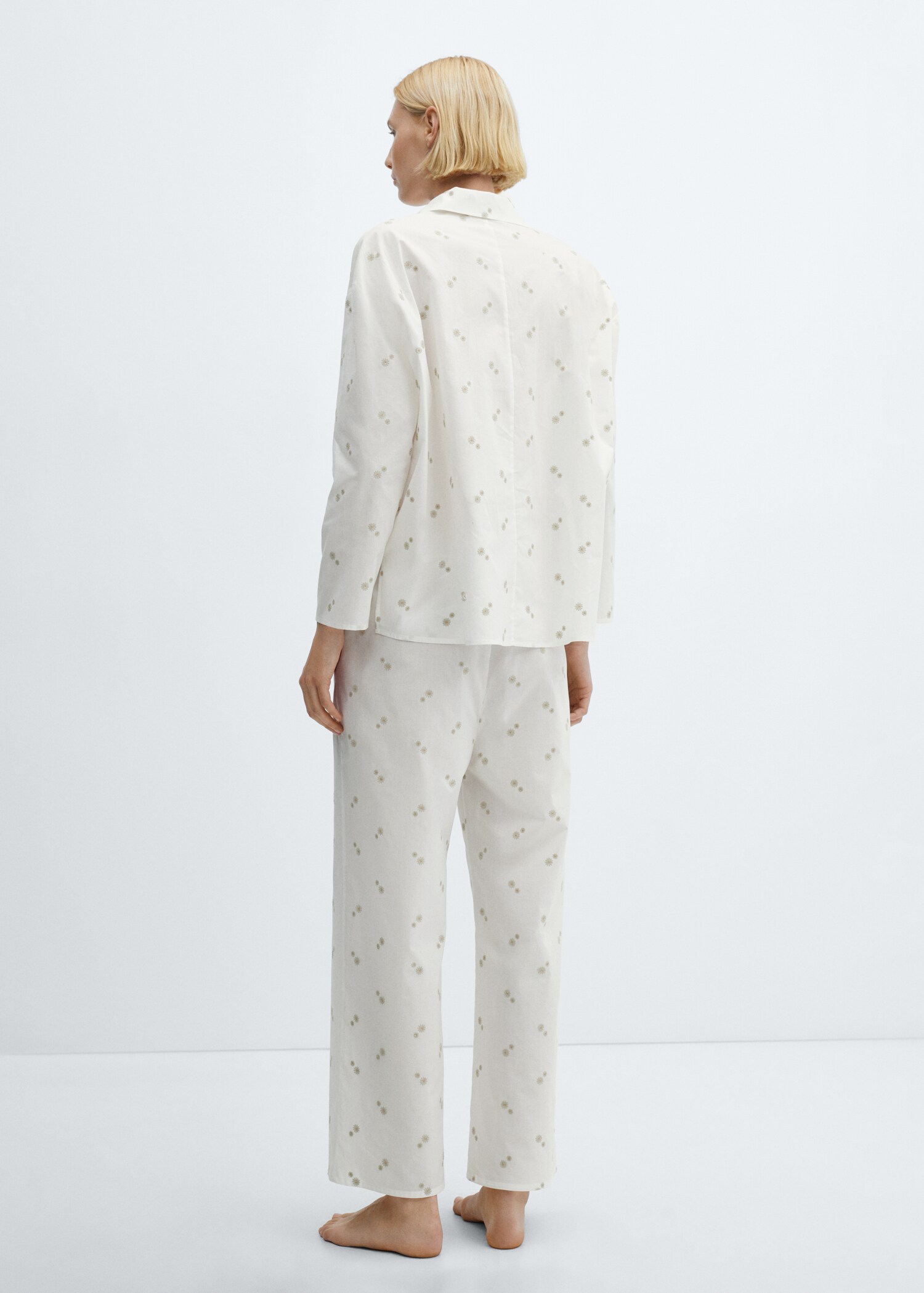 Camisa pijama cotó brodat floral - Revers de l'article