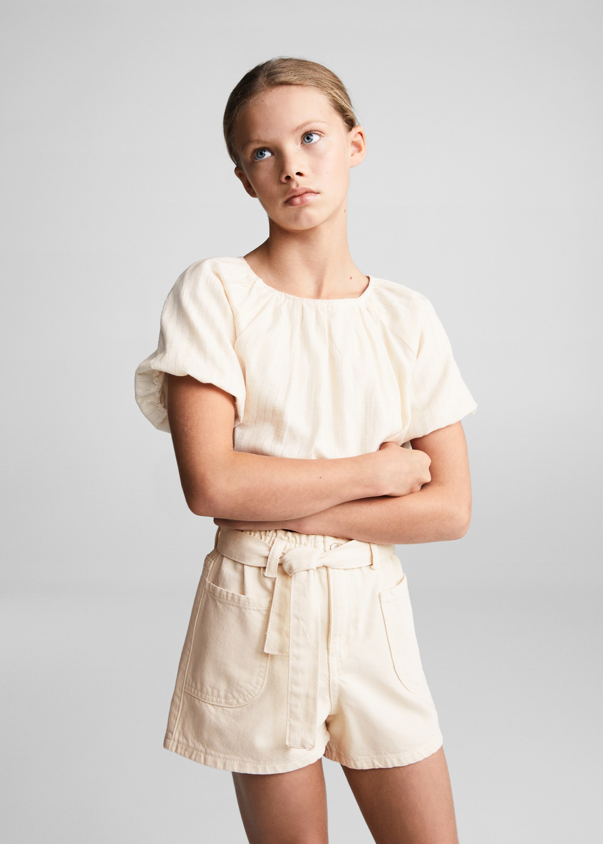 Gestreifte Lurex-Bluse - Mittlere Ansicht
