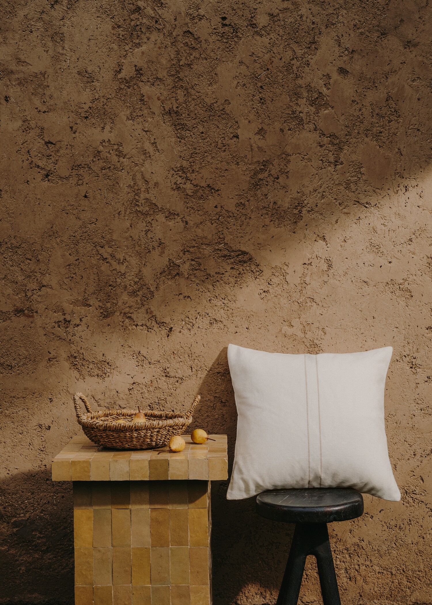 Stripe-print cotton linen cushion cover 50x50cm - Details of the article 6