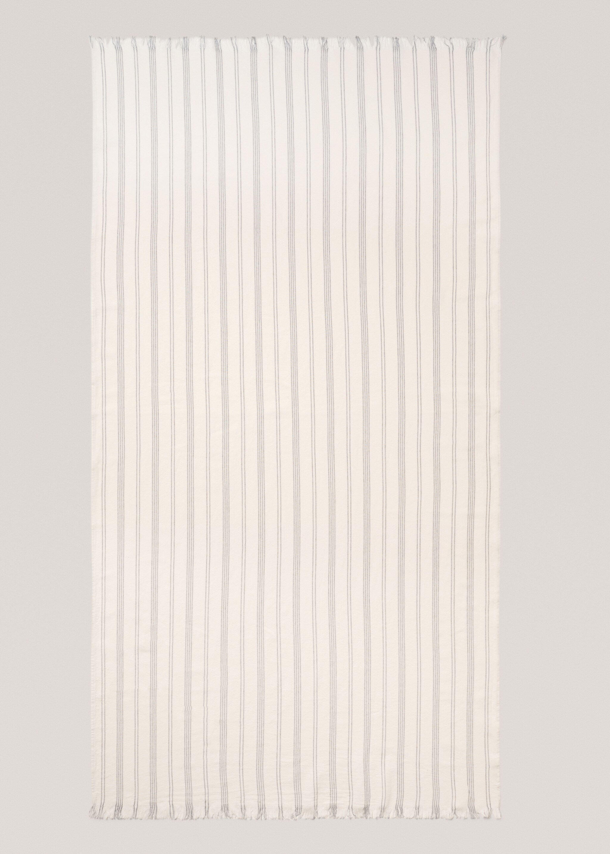 Stripe-printed beach sarong towel - Article without model, Indigo Blue. Ref: 67086035-00.