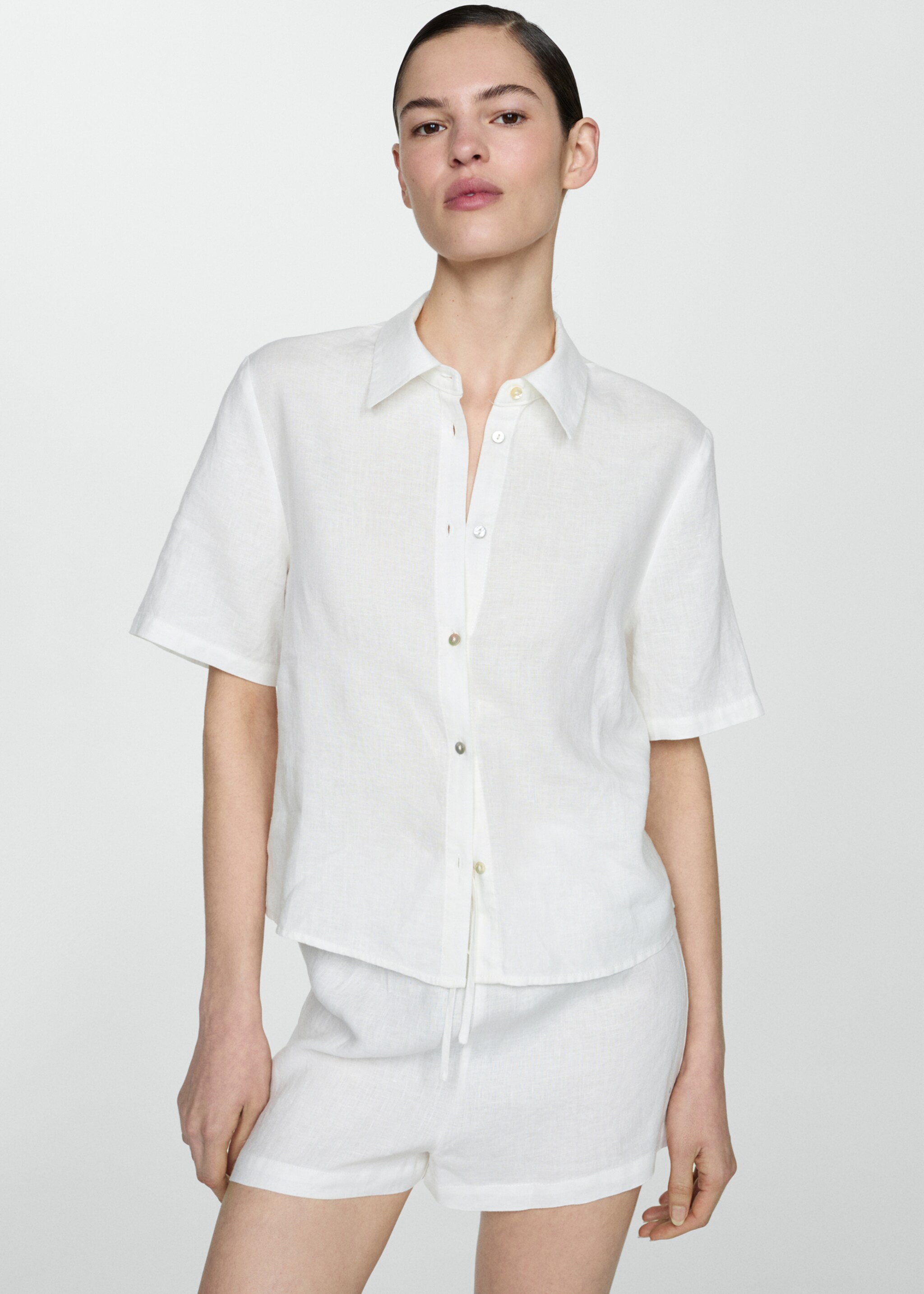 Linen pyjama shirt - Medium plane
