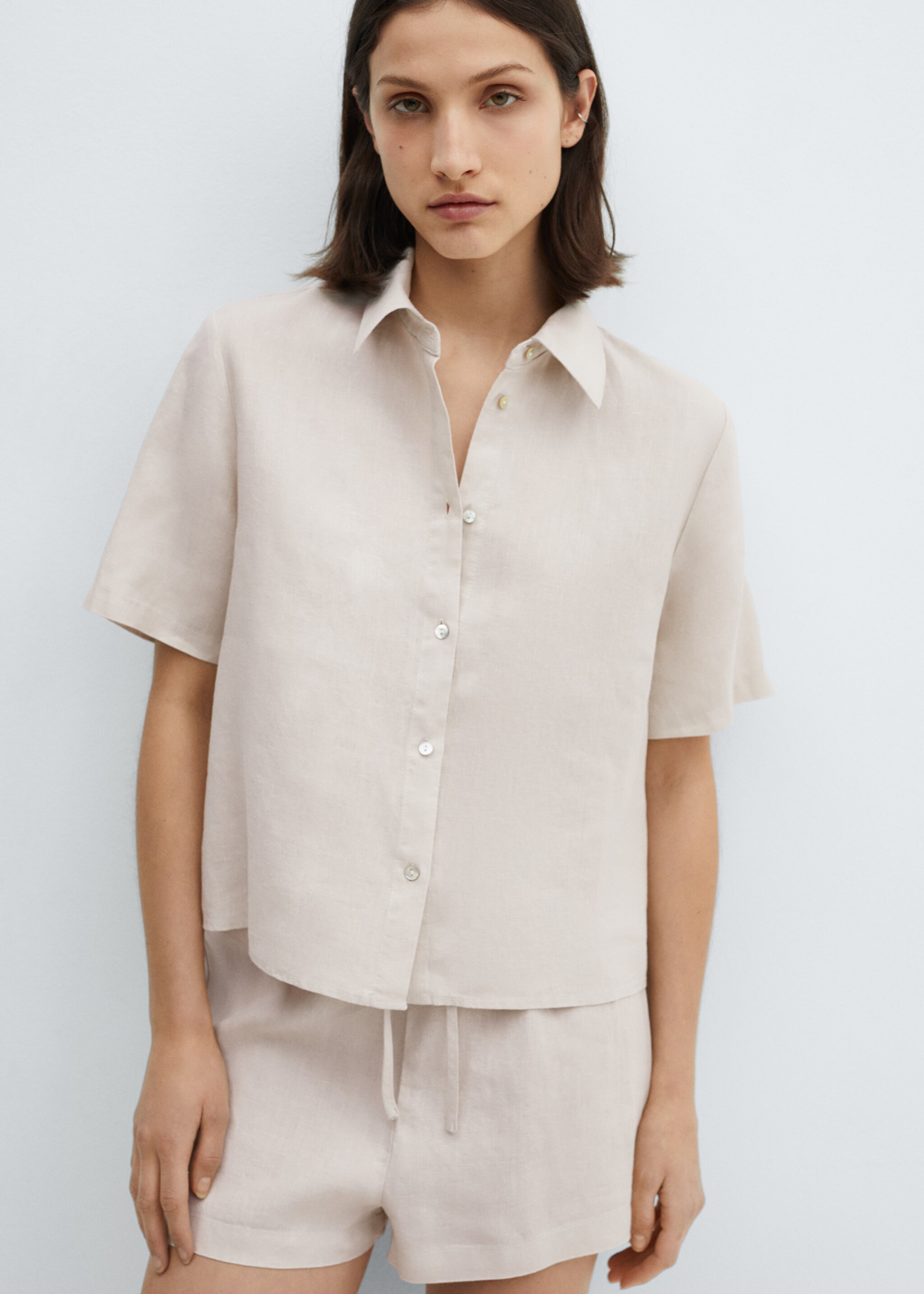 Linen pyjama shirt - Medium plane