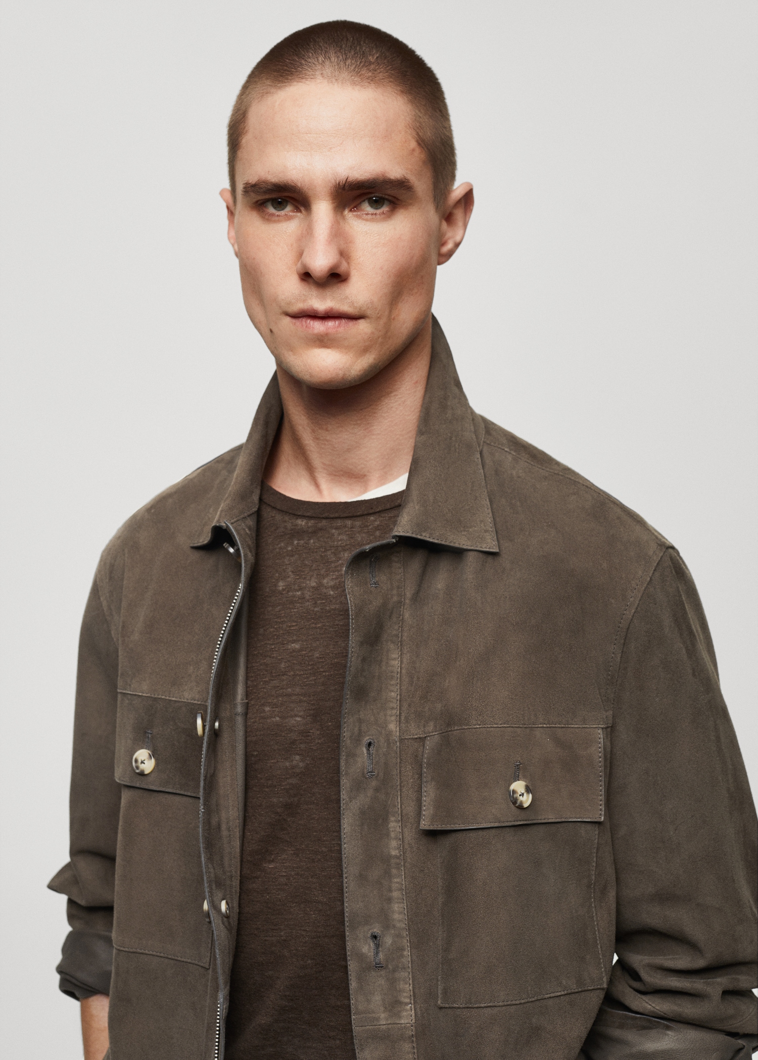 Suede jacket with pockets Men MANGO OUTLET Greece