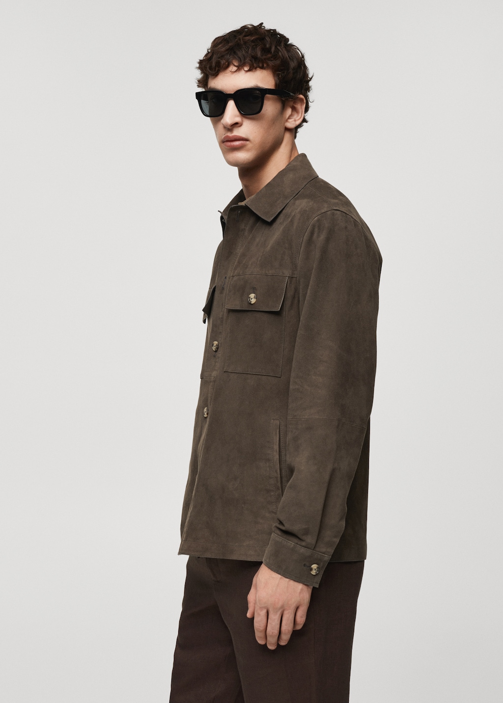 公式の店舗 Suede jacket with pockets - Men | MANGO OUTLET USA ジャケット・アウター