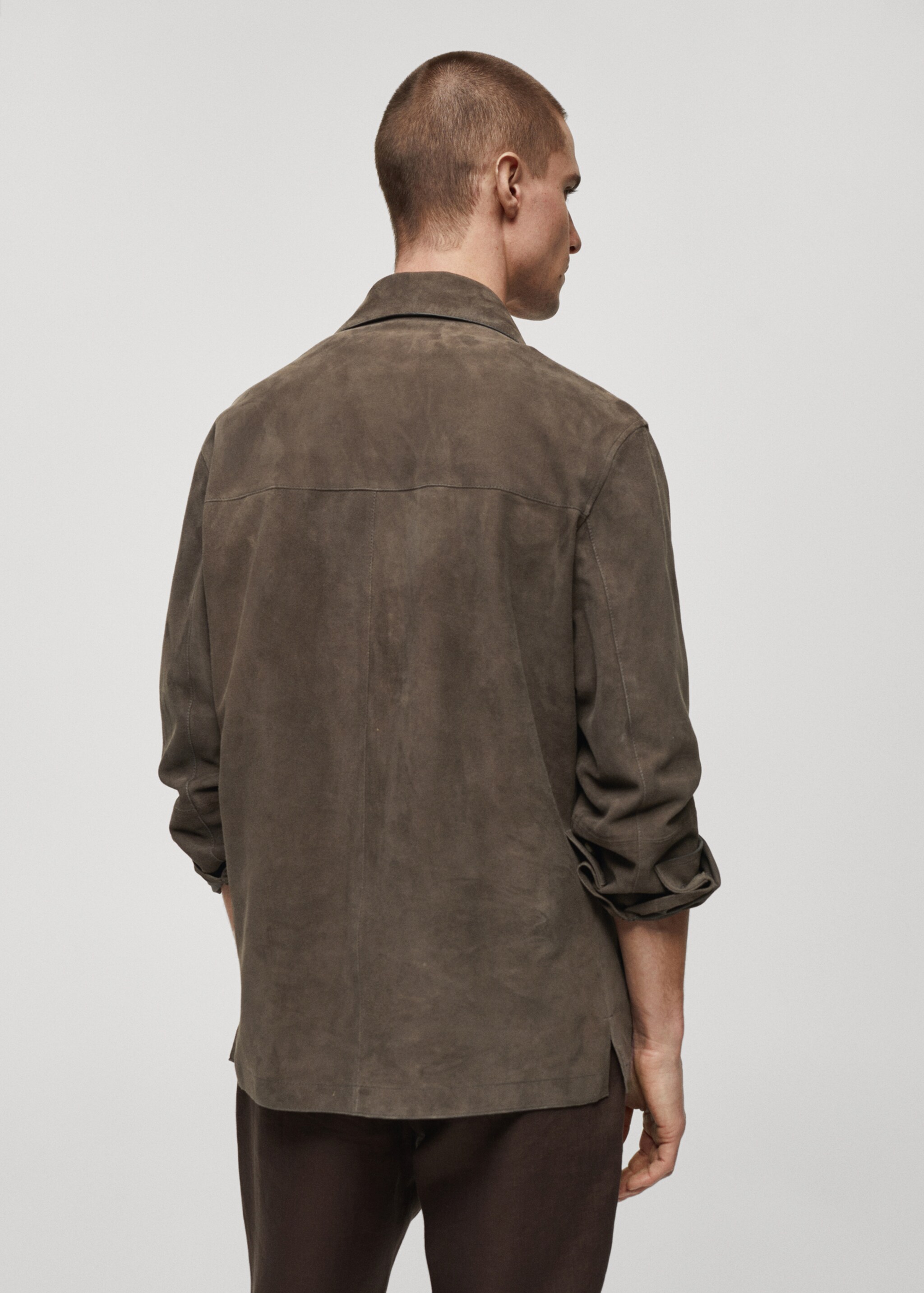 Suede jacket with pockets - Reverse of the article