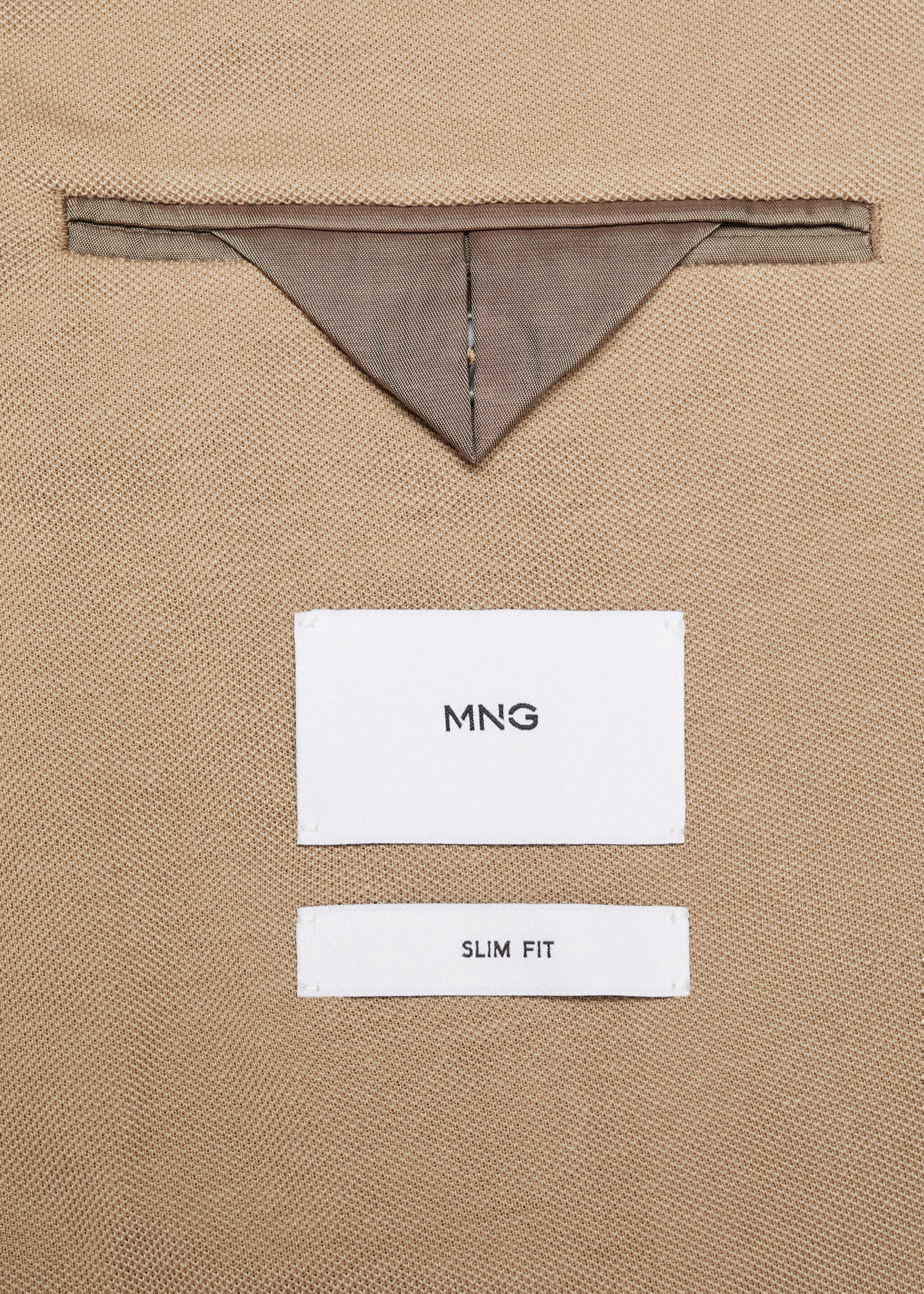 Structured slim fit cotton blazer - Details of the article 0, Medium Brown. Ref: 67086311-00.