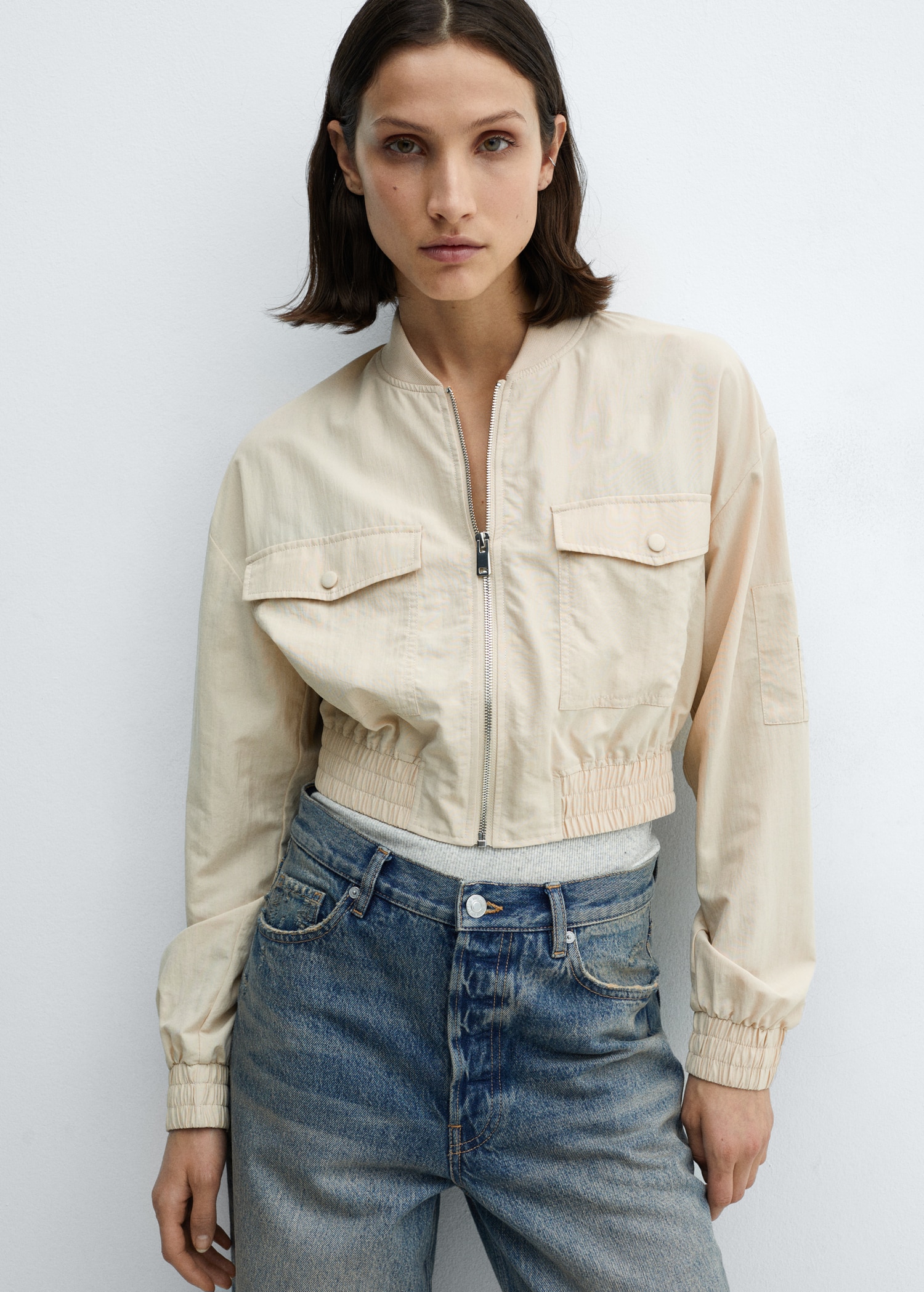 Bomberjacke mit Tasche Damen MANGO OUTLET Deutschland