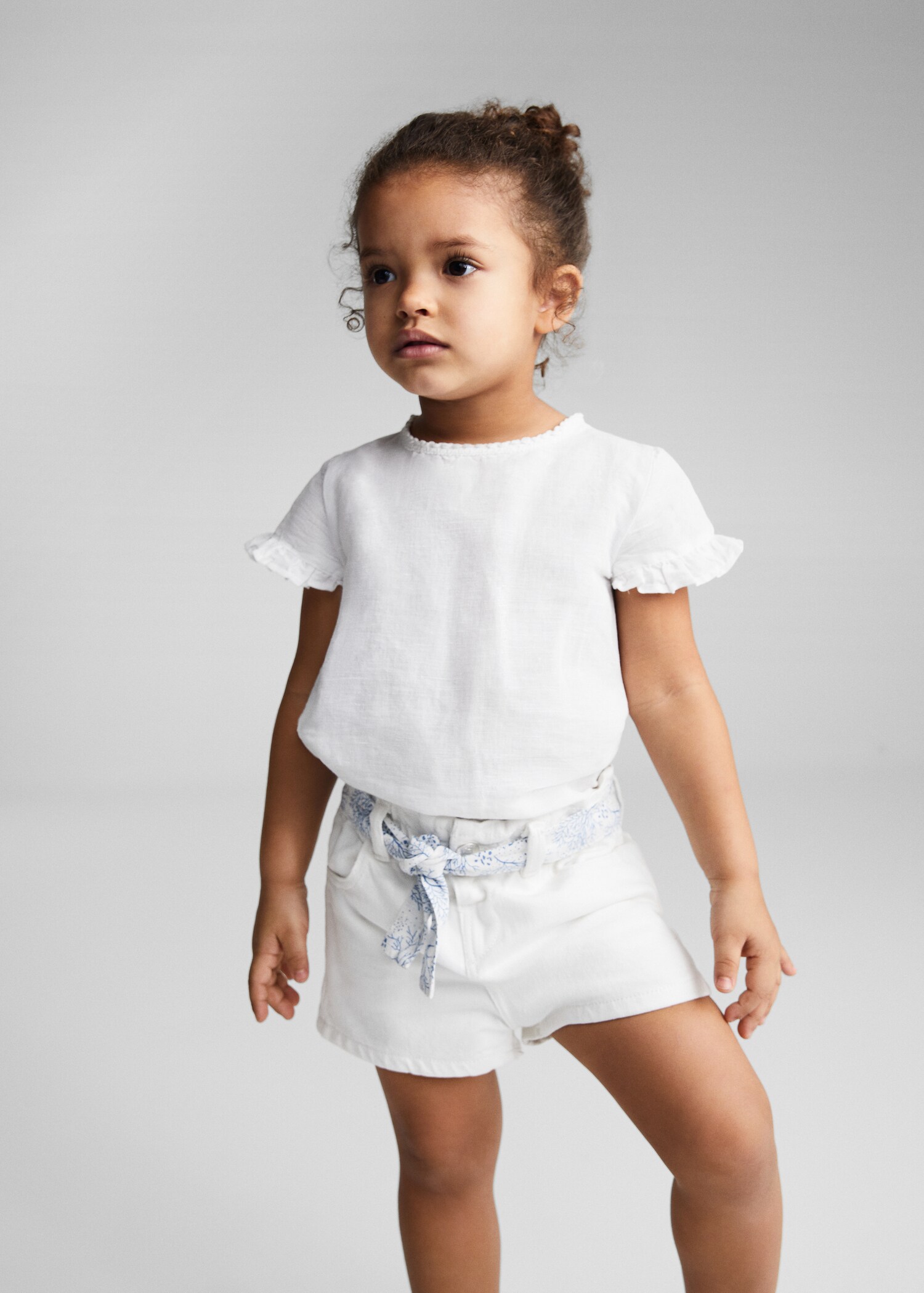 Paperbag denim shorts - Medium plane