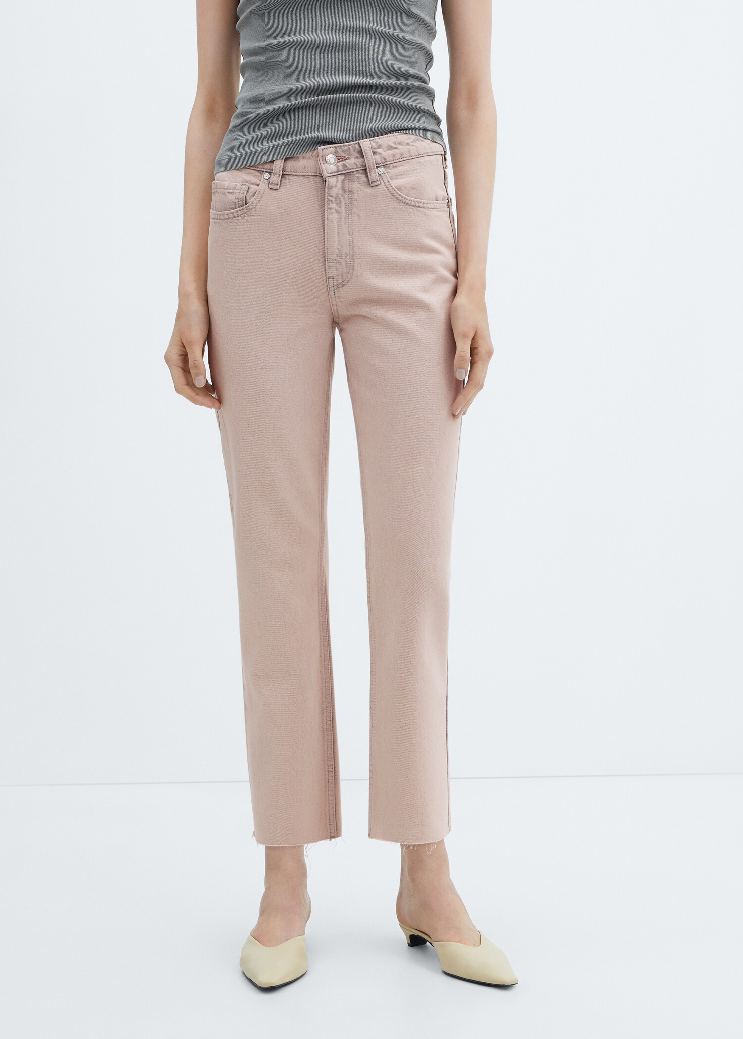 Straight-fit cropped jeans - Medium plane
