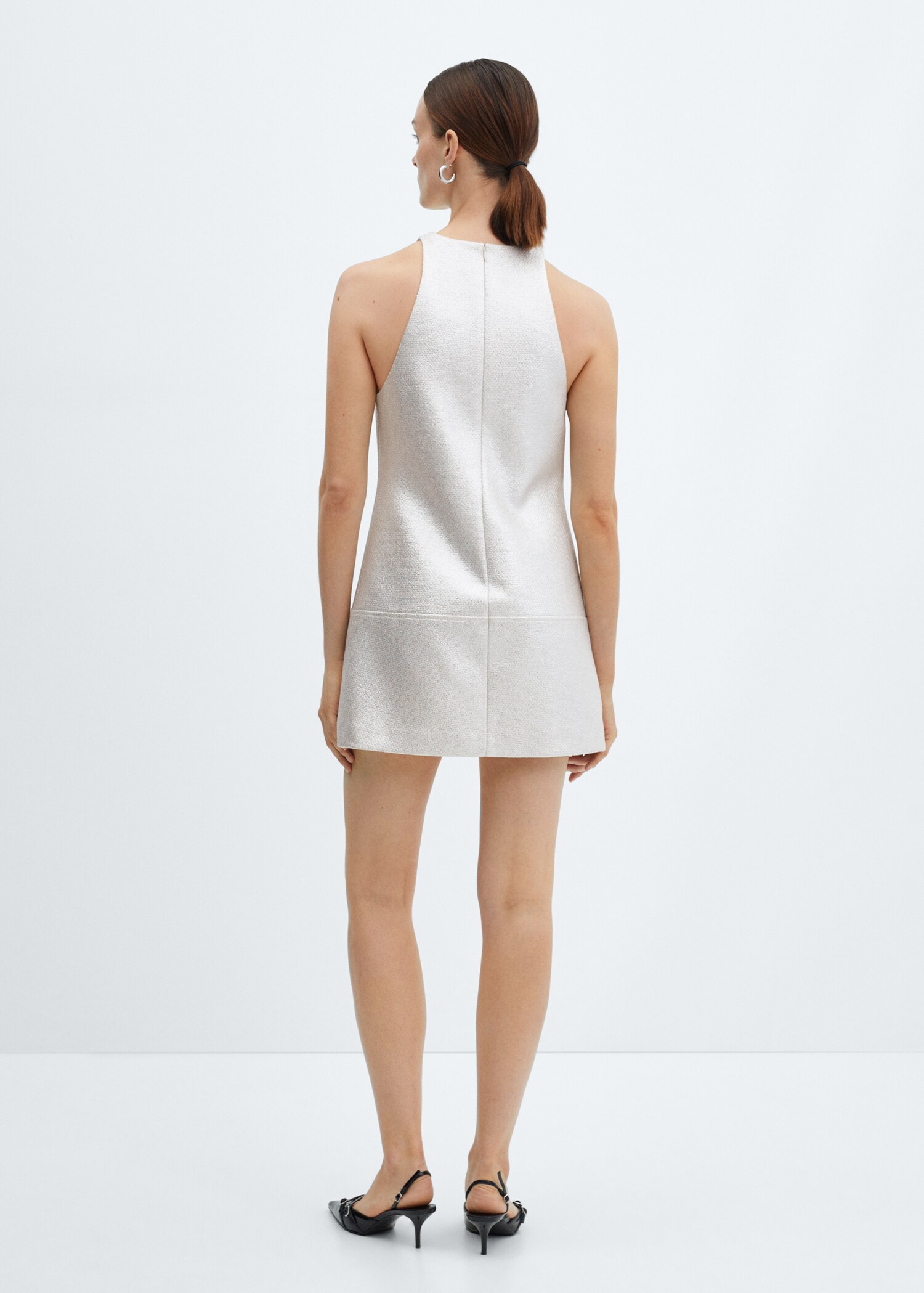 Short foil-effect dress - Reverse of the article