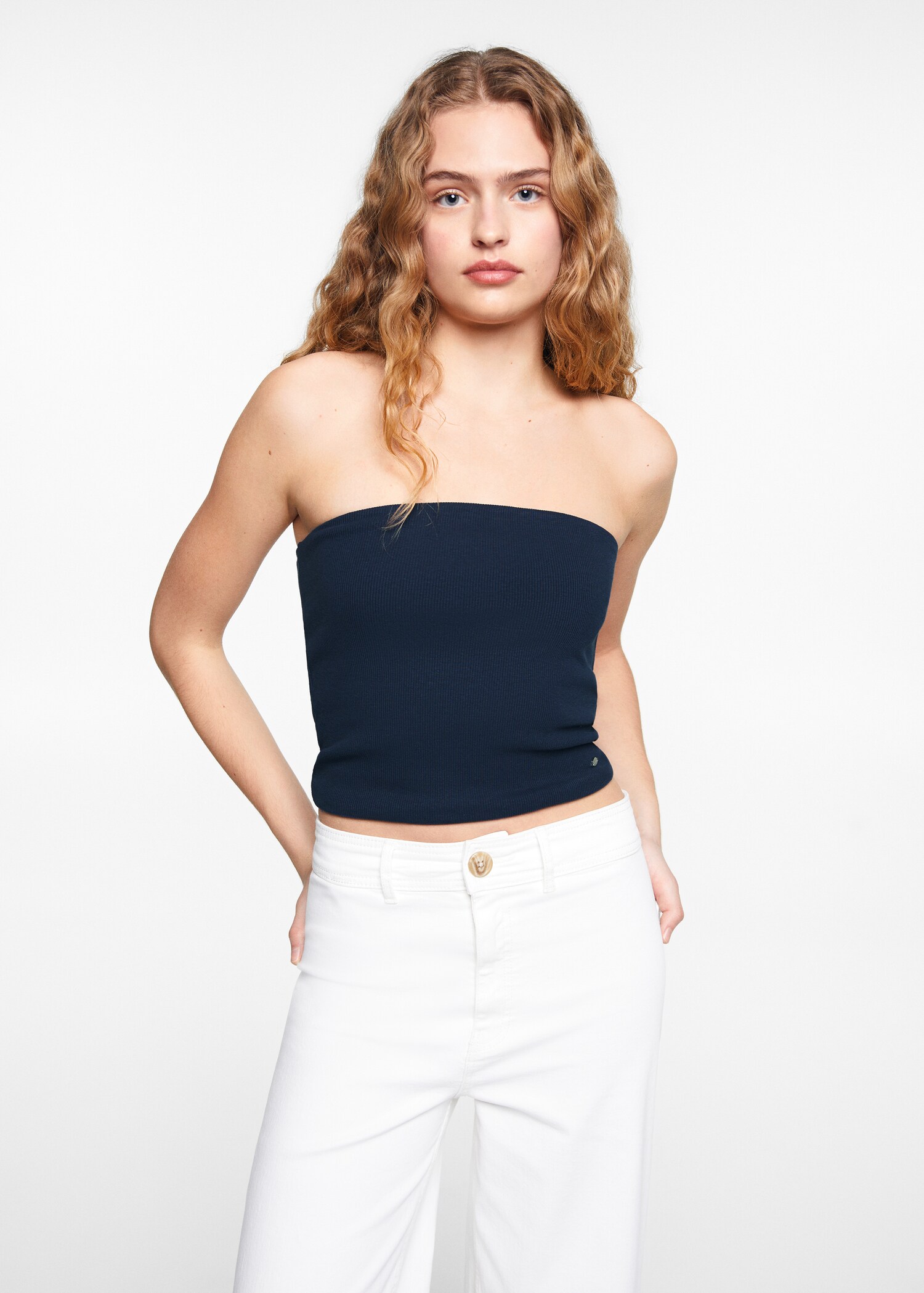 Bandeau-Top aus Baumwolle - Mittlere Ansicht