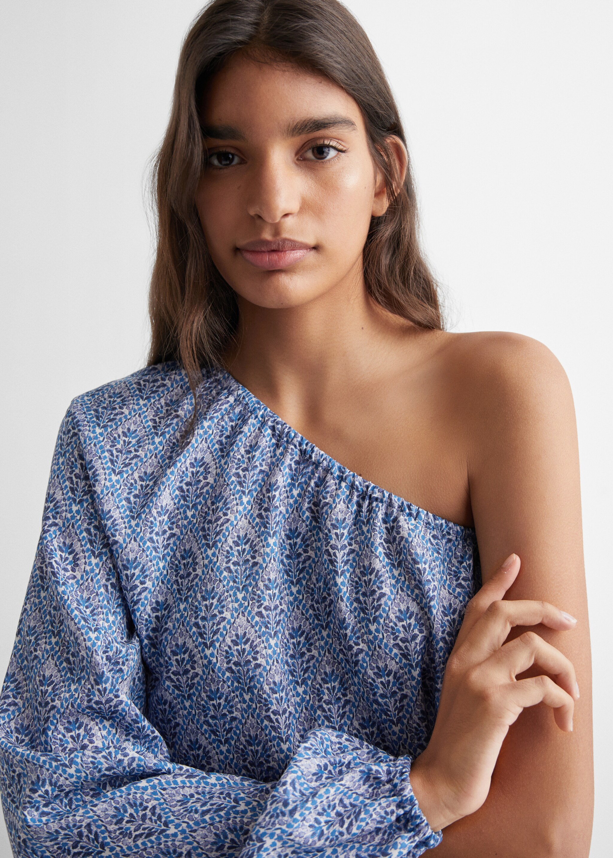 Bedrukte asymmetrische blouse - Detail van het artikel 1