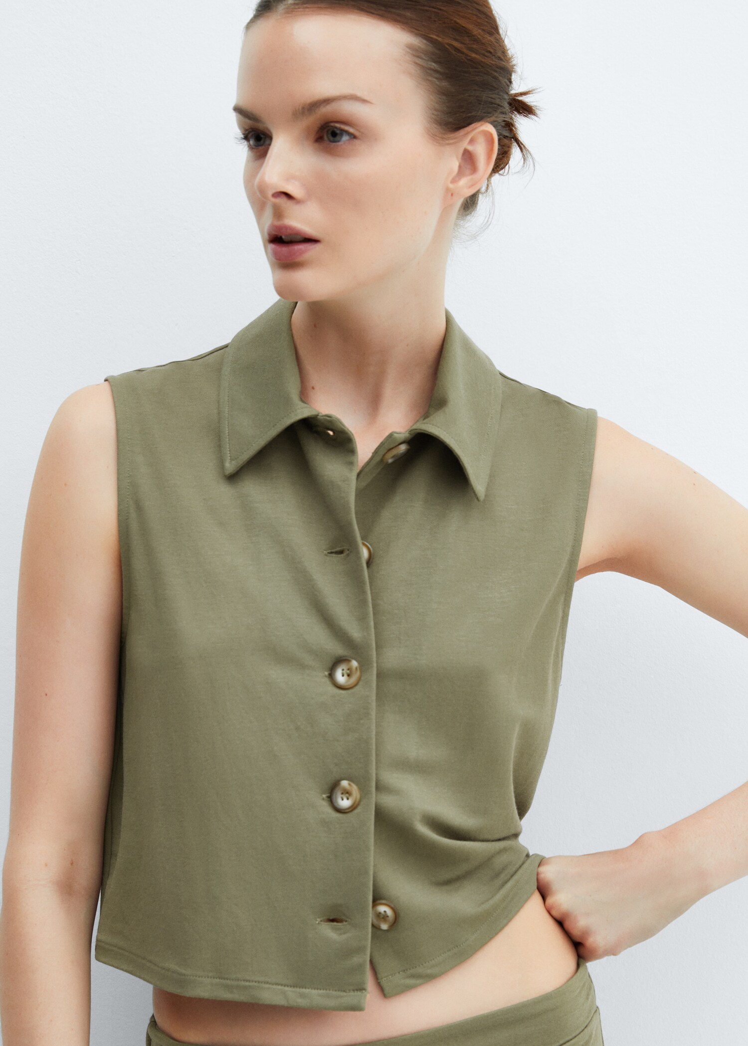 Shirt-collar waistcoat - Medium plane