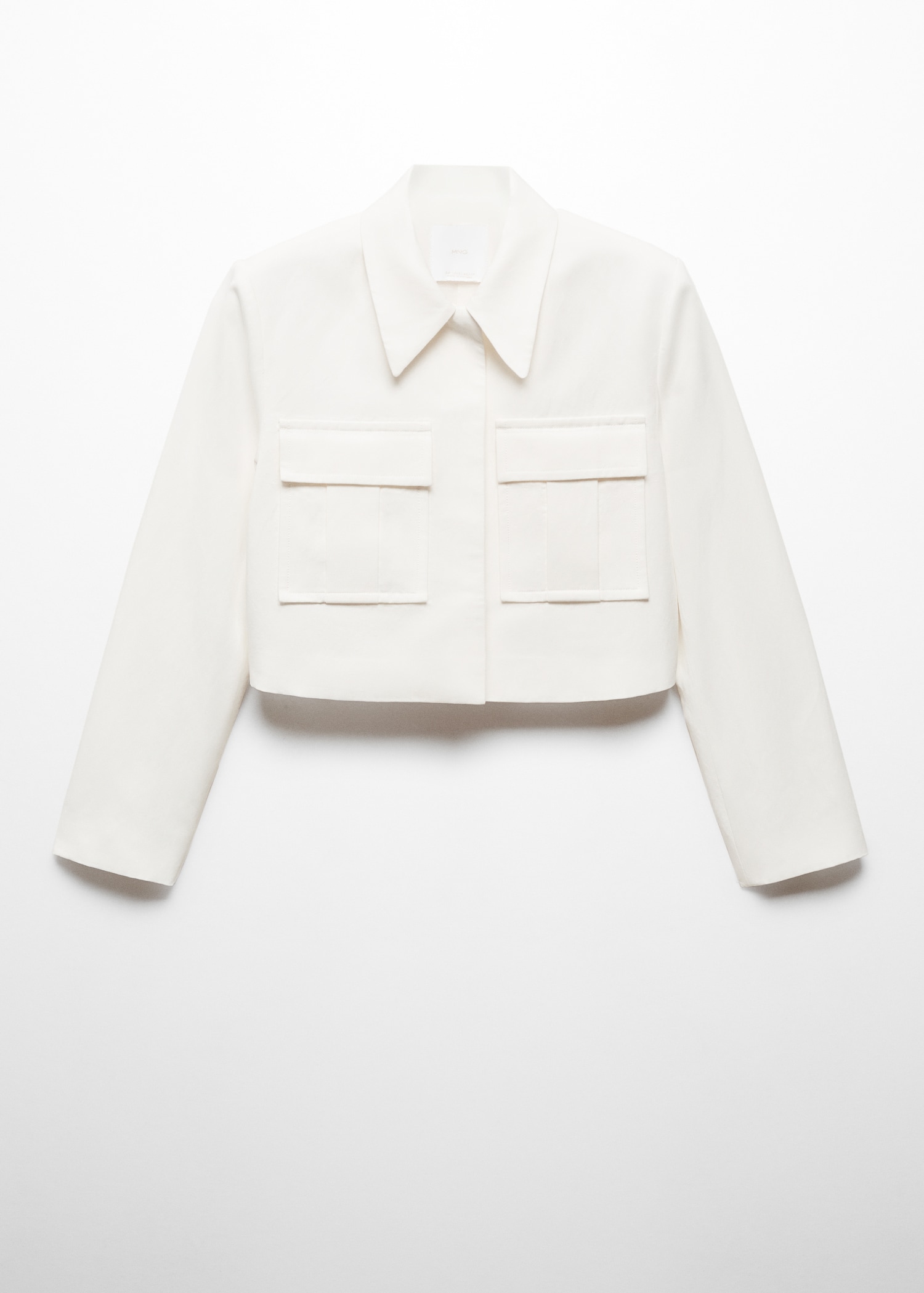 Cropped suit jacket with pockets - Main Image