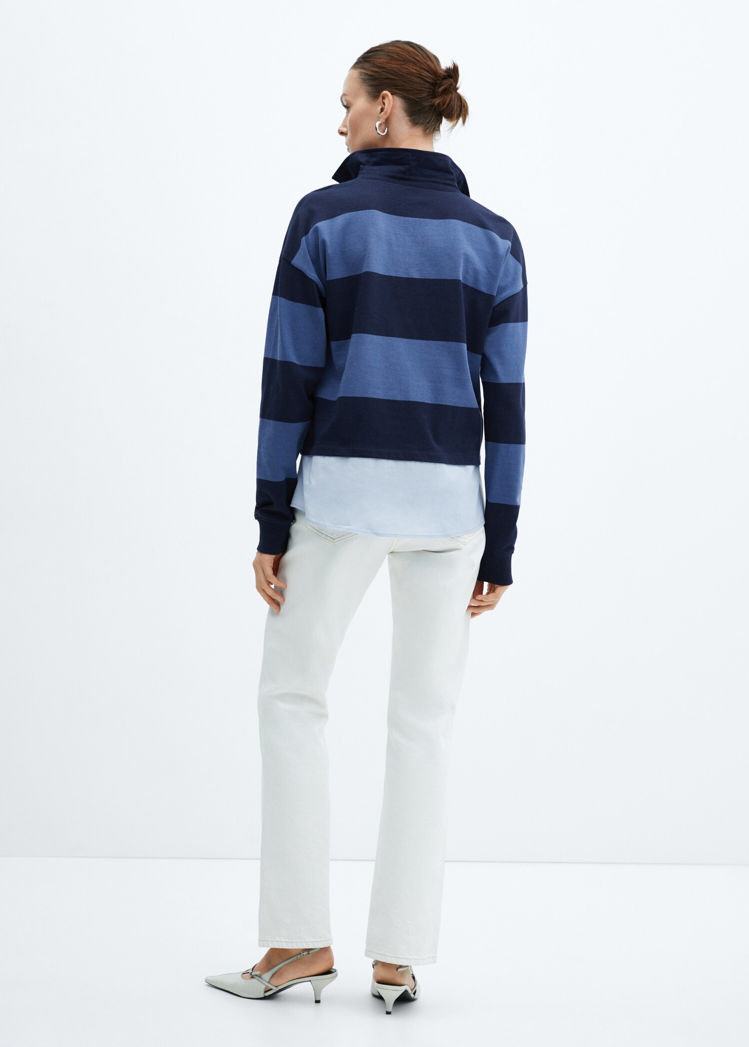 Striped combined polo shirt - Reverse of the article