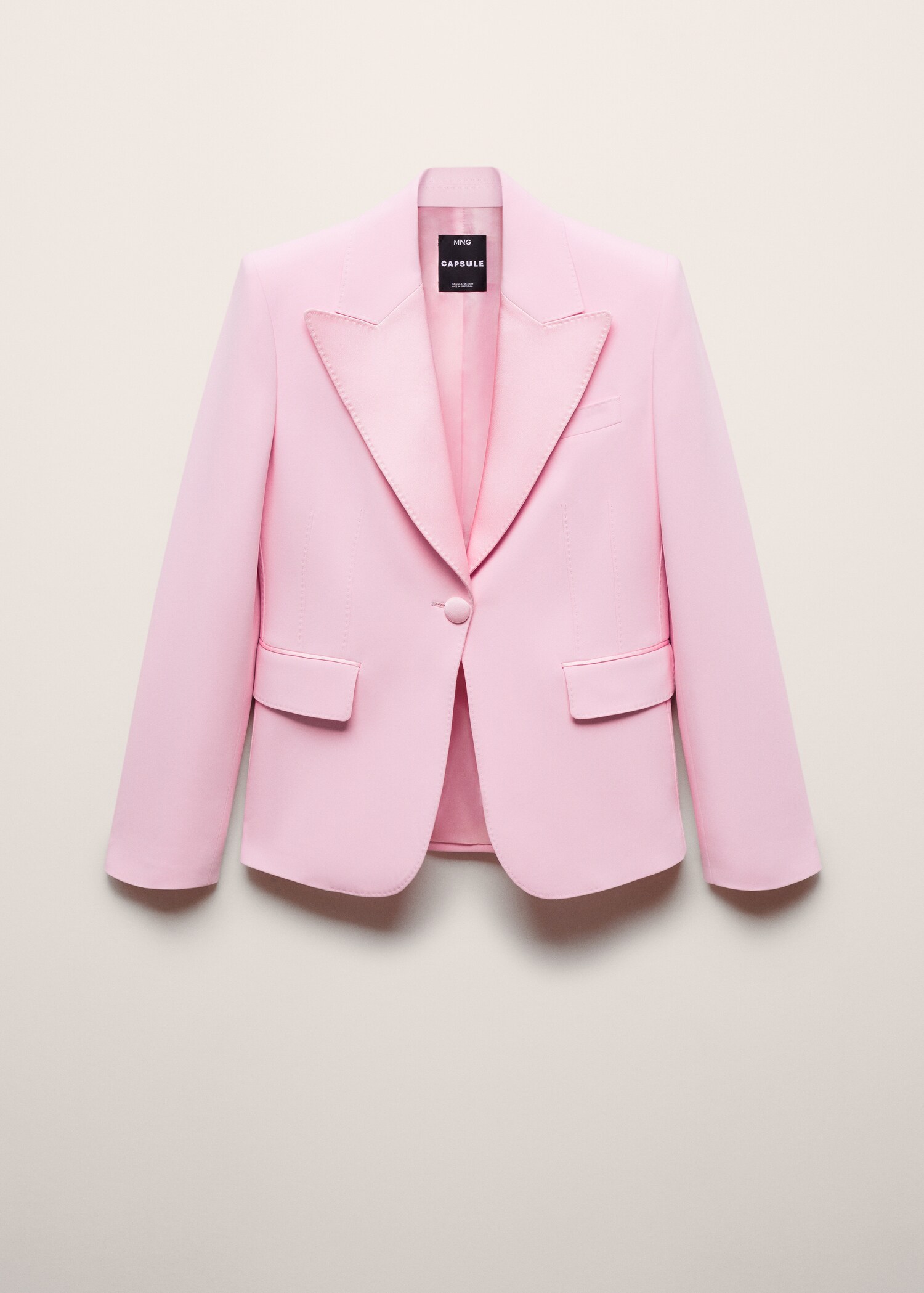 Blazer met revers met sierstiksels - Artikel zonder model