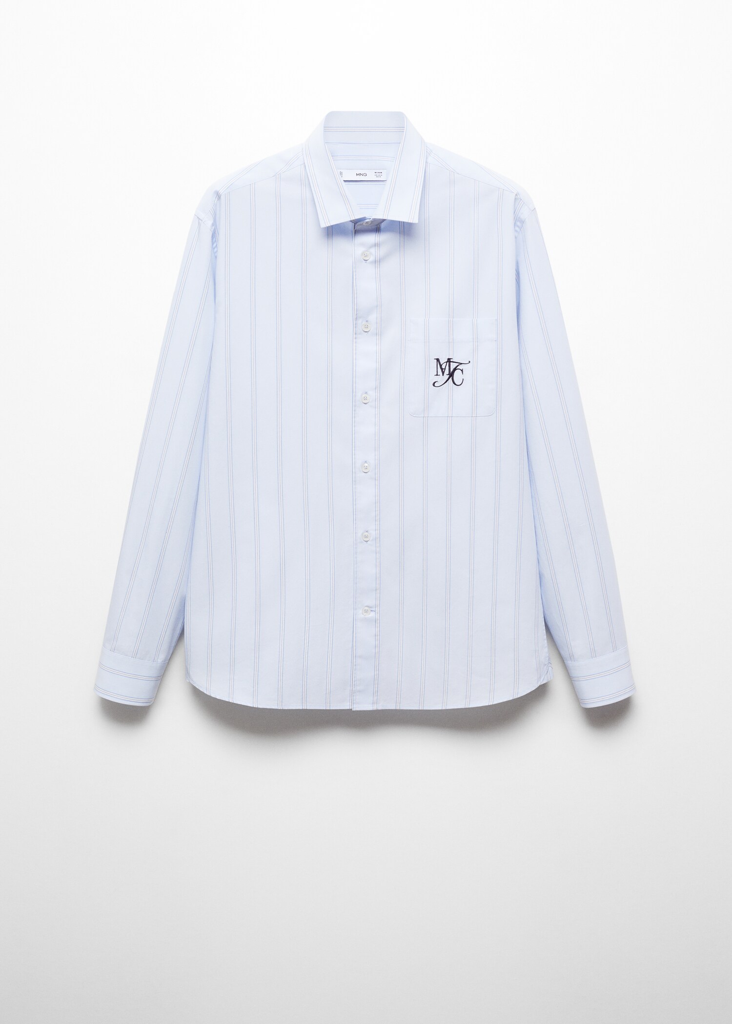 Classic-fit cotton striped embroidered shirt - Article without model