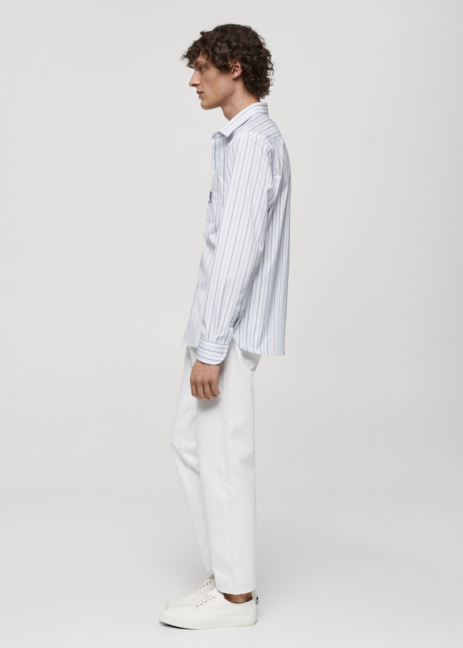 Classic-fit cotton striped embroidered shirt - Details of the article 2