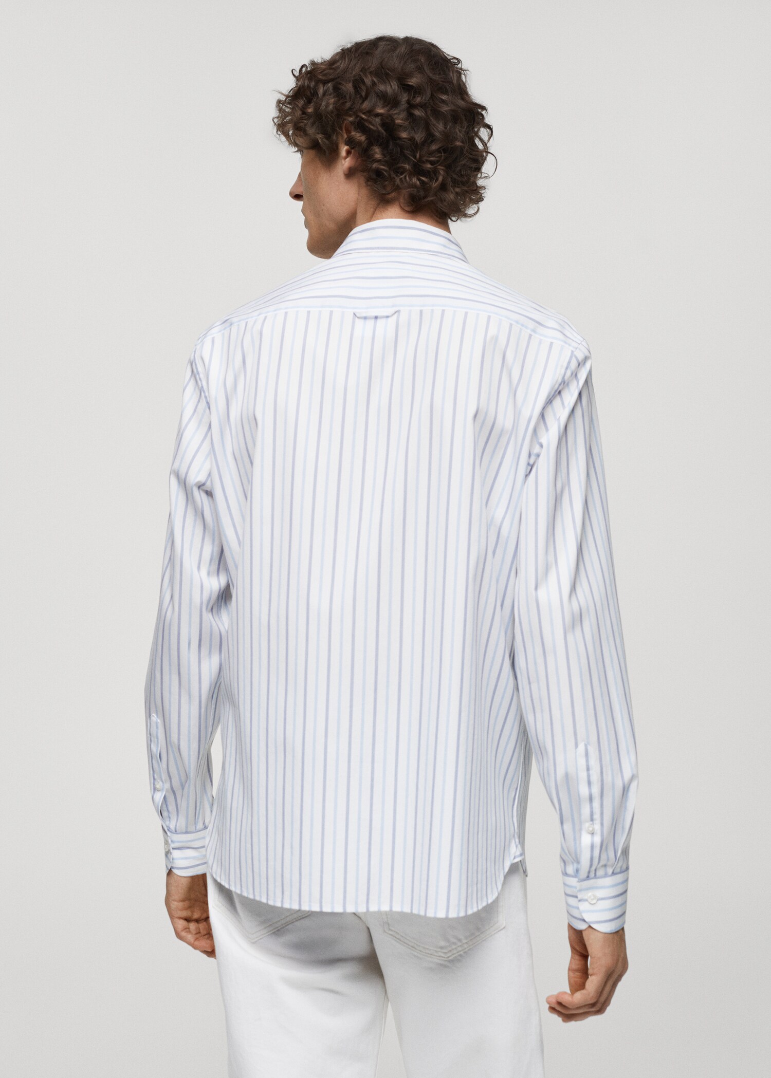 Classic-fit cotton striped embroidered shirt - Reverse of the article