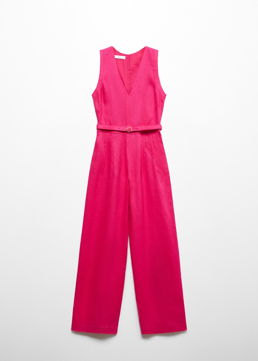 100% linen jumpsuit with belt - Women | MANGO OUTLET USA
