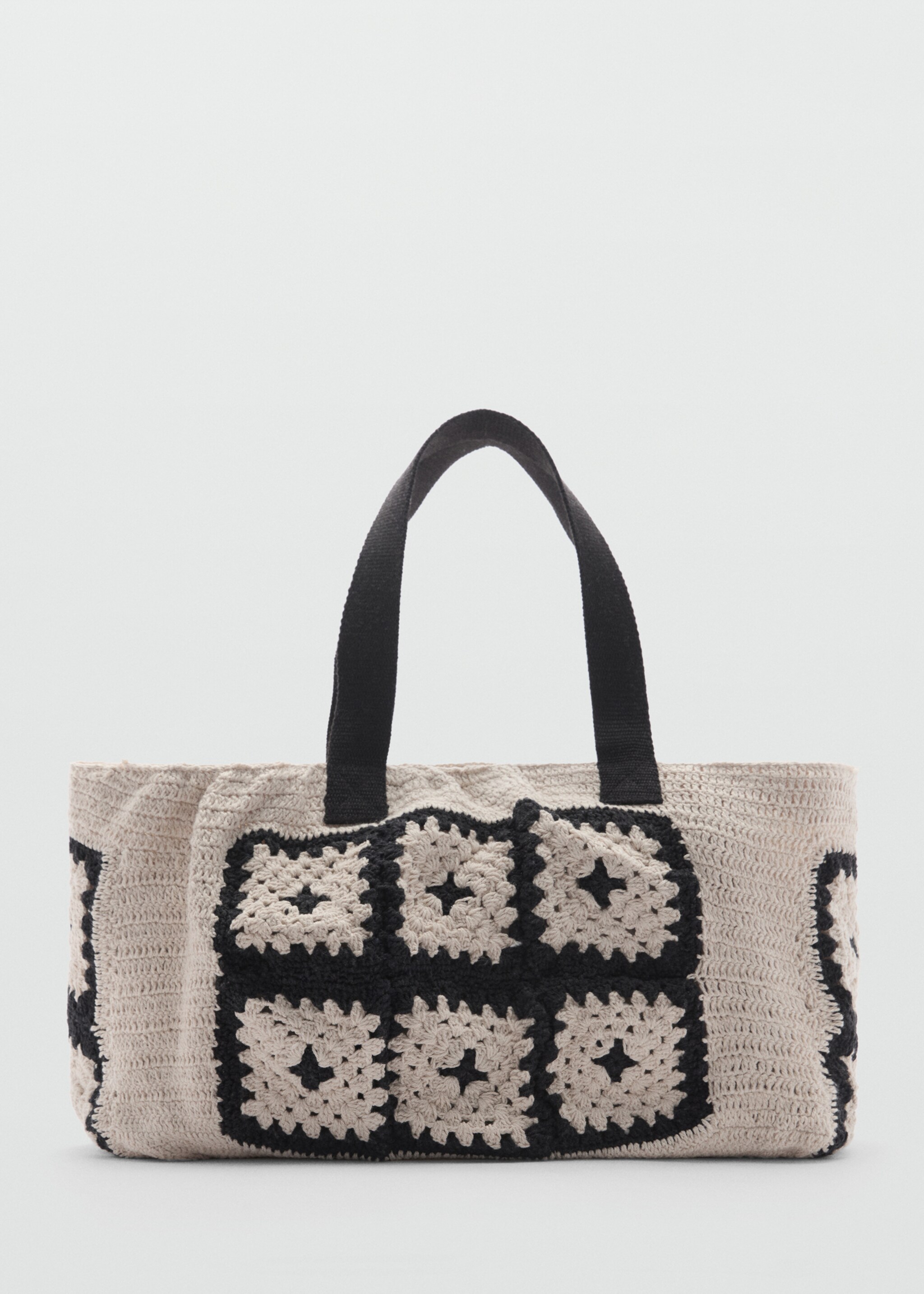 Gehäkelte Shopper-Bag - Artikel ohne Model, Schwarz. Ref: 67087114-00.