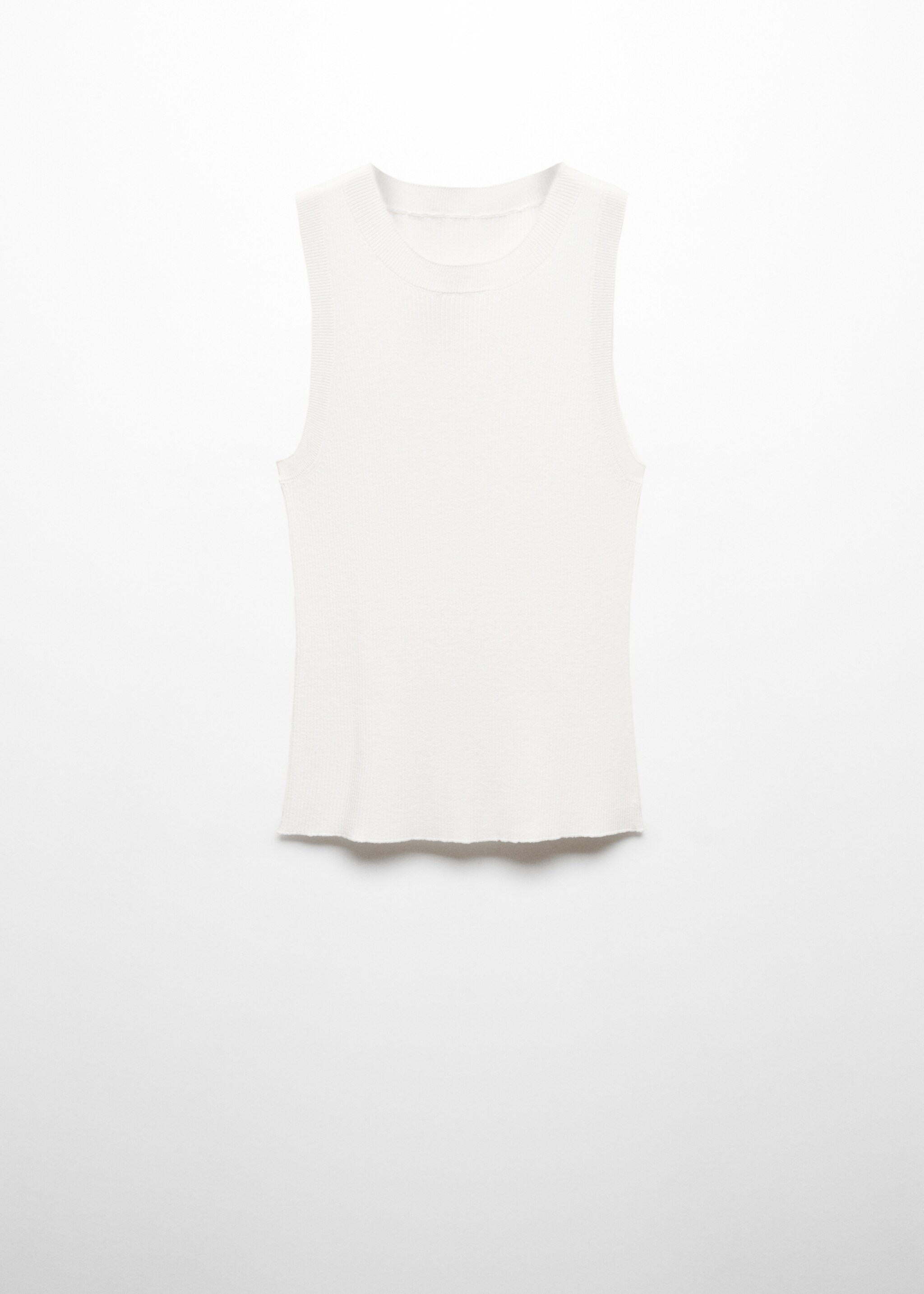 Ribbed knit top - Article without model, Ecru. Ref: 67087115-00.