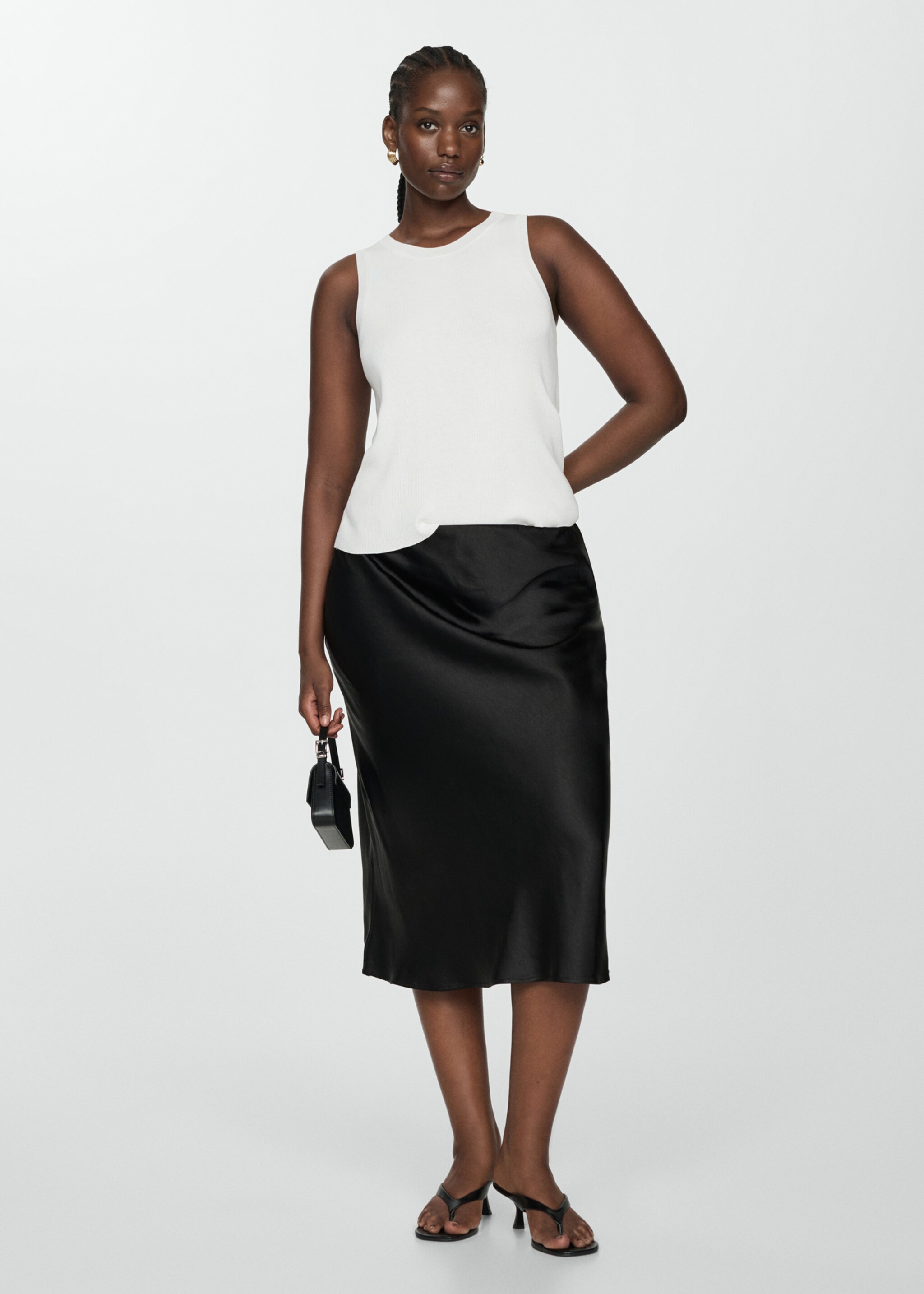 Ribbed knit top - Details of the article 3, Ecru. Ref: 67087115-00.